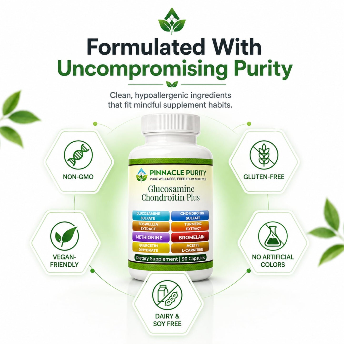 Pinnacle Purity Glucosamine Chondroitin Plus Capsules, 90