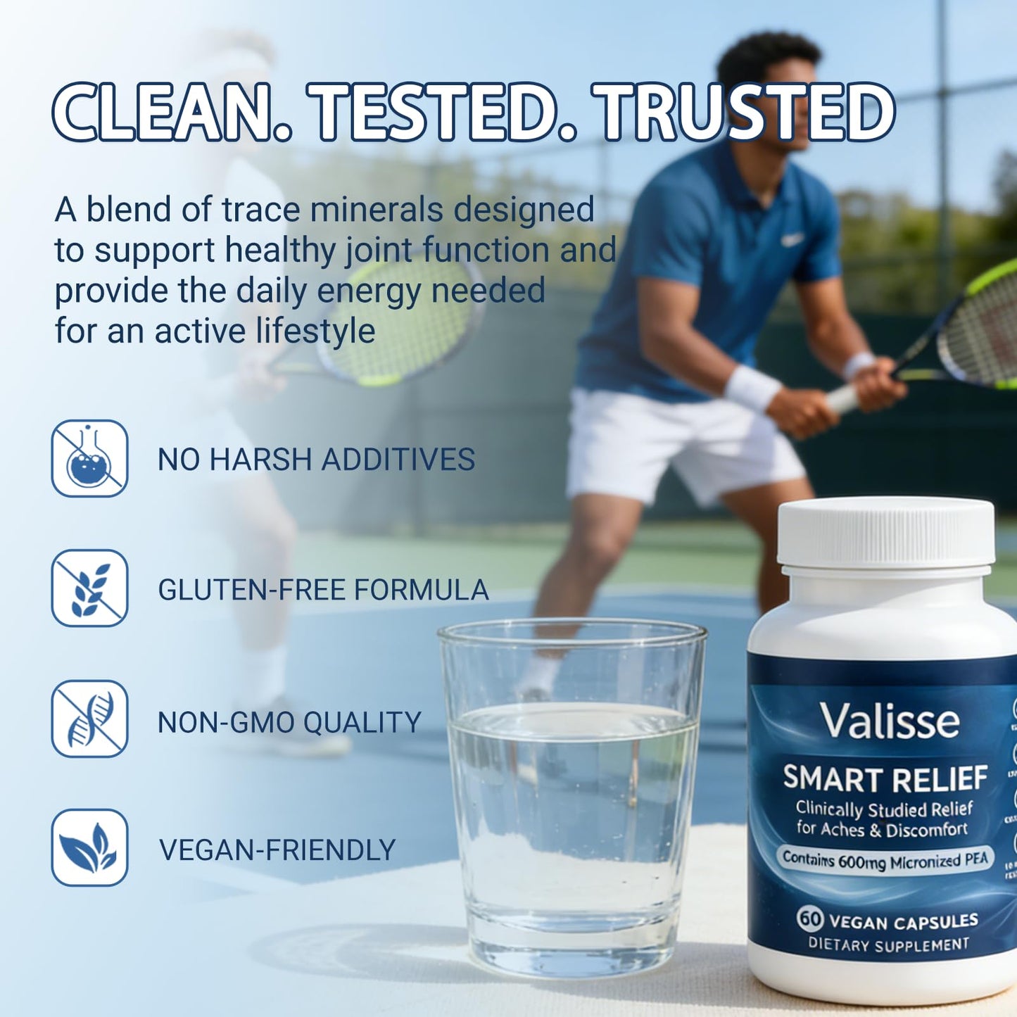 MeridEase Labs Valisse Smart Relief Micronized Pea Capsules, 60 Count