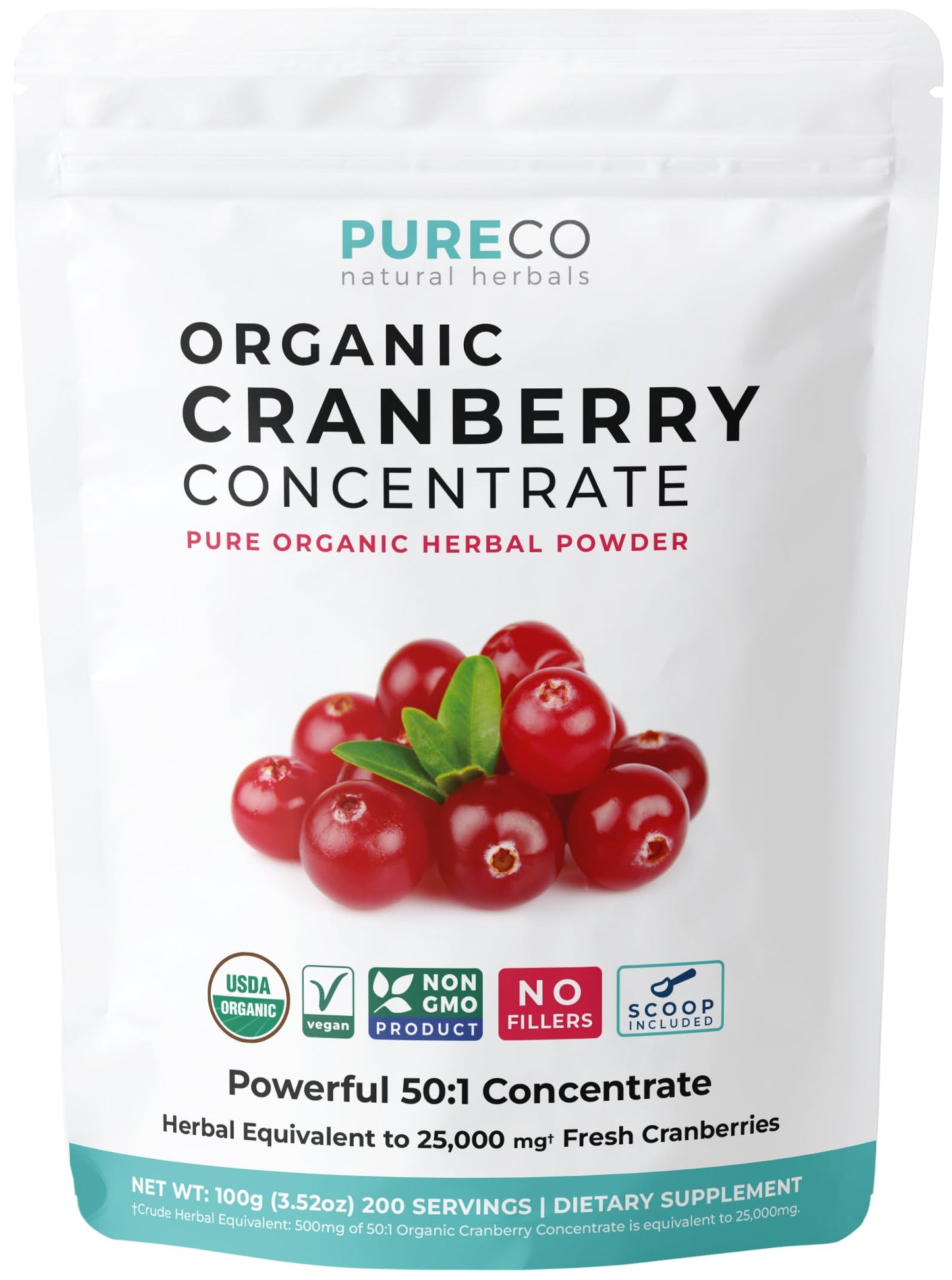 PURE CO Organic Cranberry Powder 3.53 oz