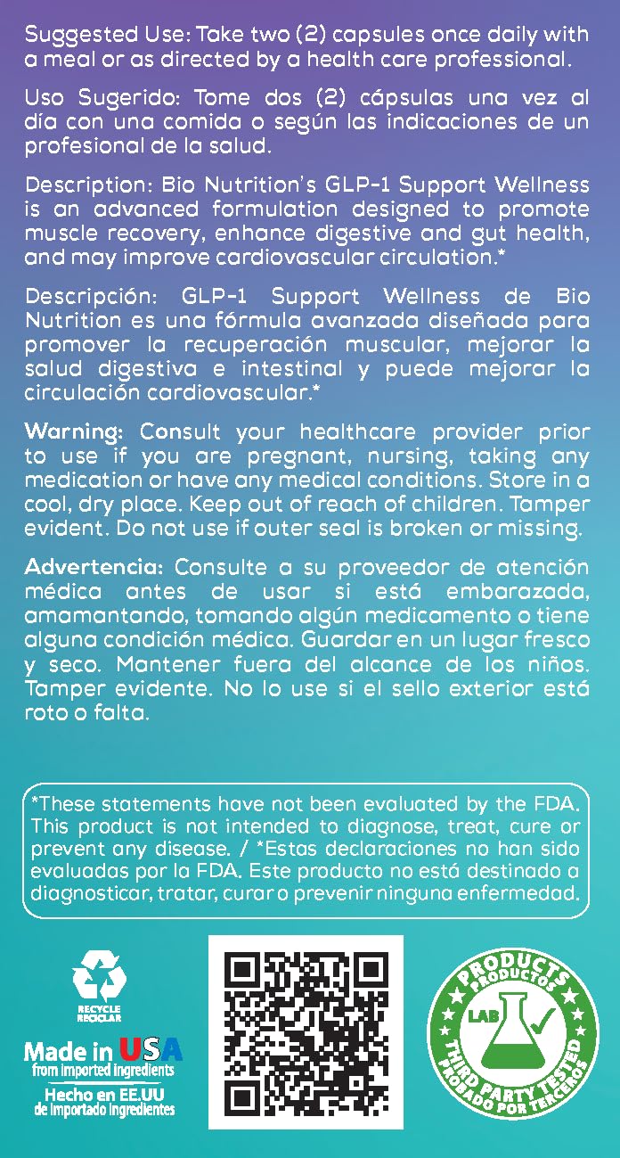 Bio Nutrition GLP-1 Wellness Support 60 Capsules