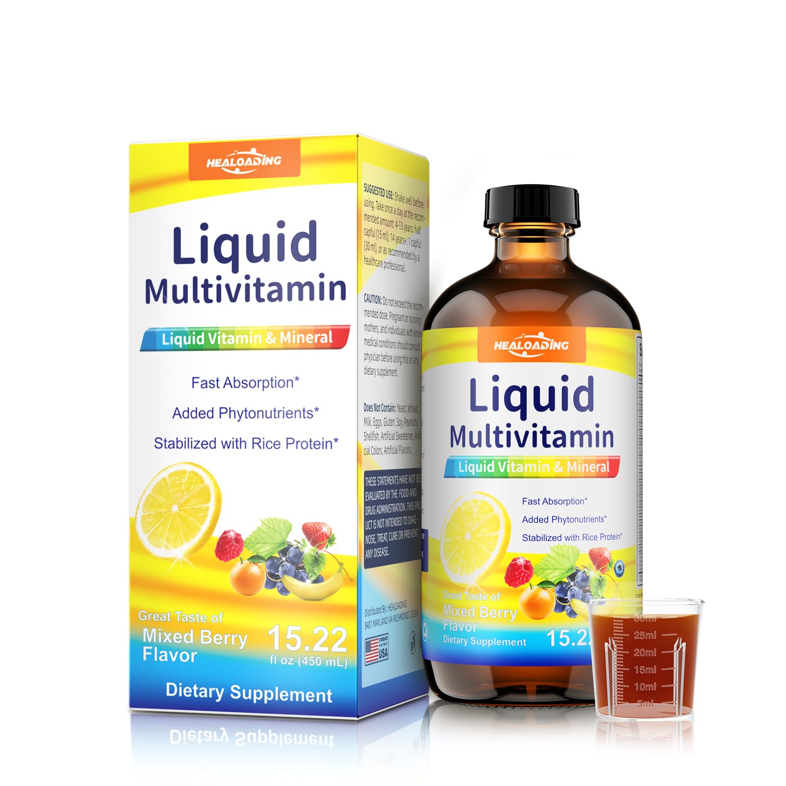 HEALOADING Nutritious Liquid Multivitamin for Women Gummies, 60 Count