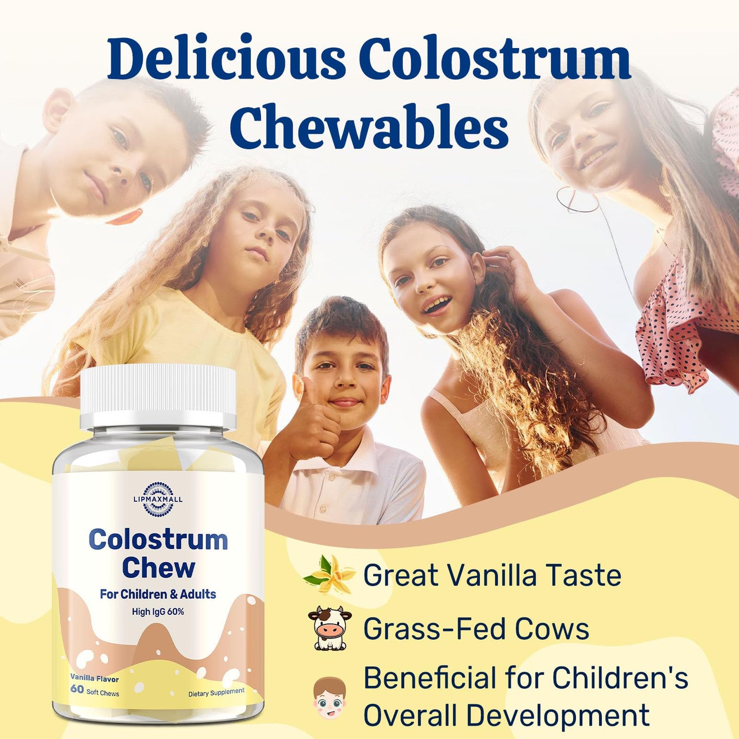 lipmaxmall Bovine Colostrum Chewable 60 Count