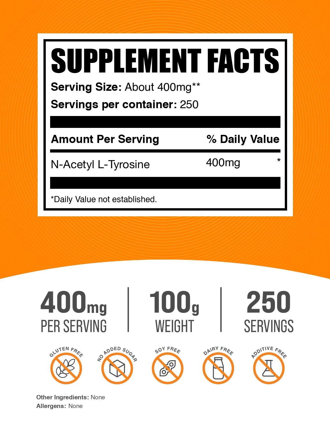 BulkSupplements N-Acetyl L-Tyrosine Powder 3.5 oz