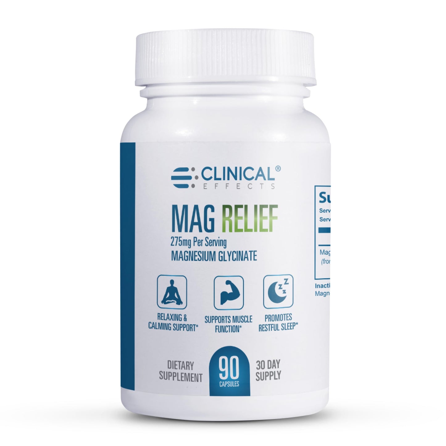 Clinical Effects Mag Relief Magnesium Glycinate Capsules 275mg, 90 Capsules