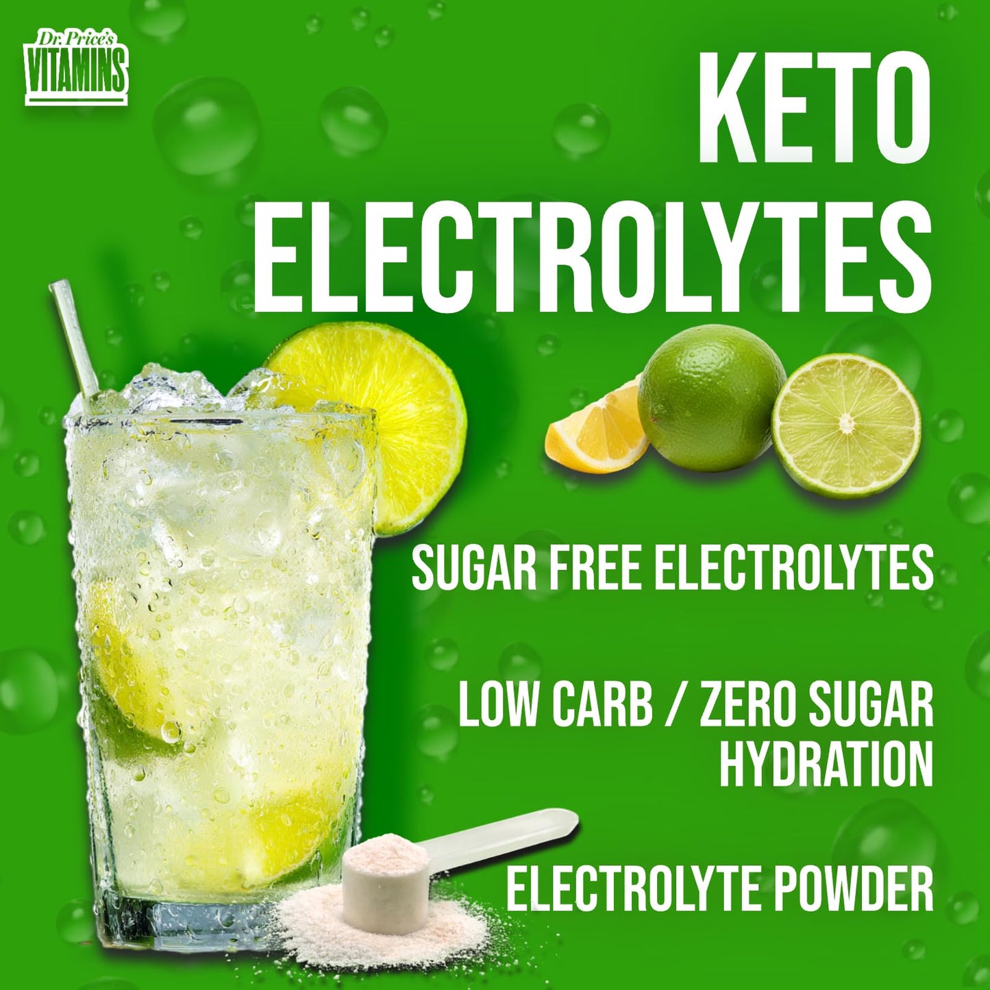 Dr. Price's Vitamins Electrolytes Powder Sugar Free Lemon Lime (8.5)