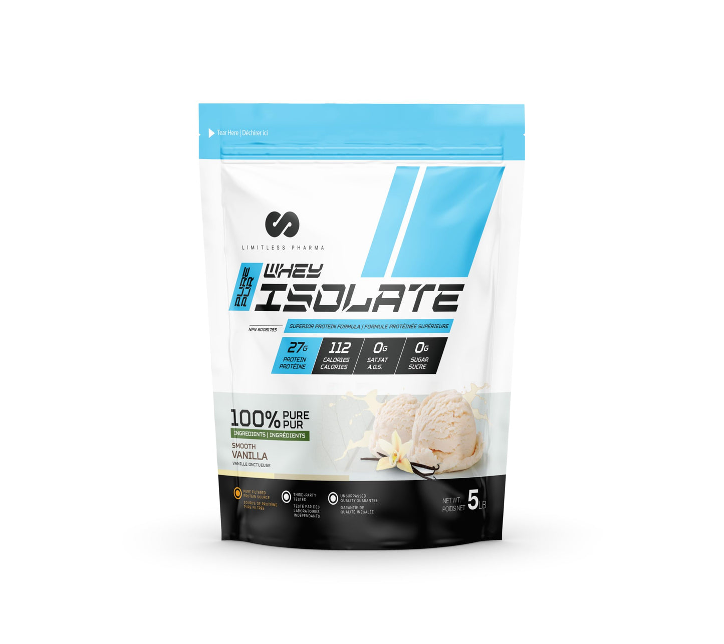 Limitless Pharma Pure Whey Isolate Protein Powder 80 Servings