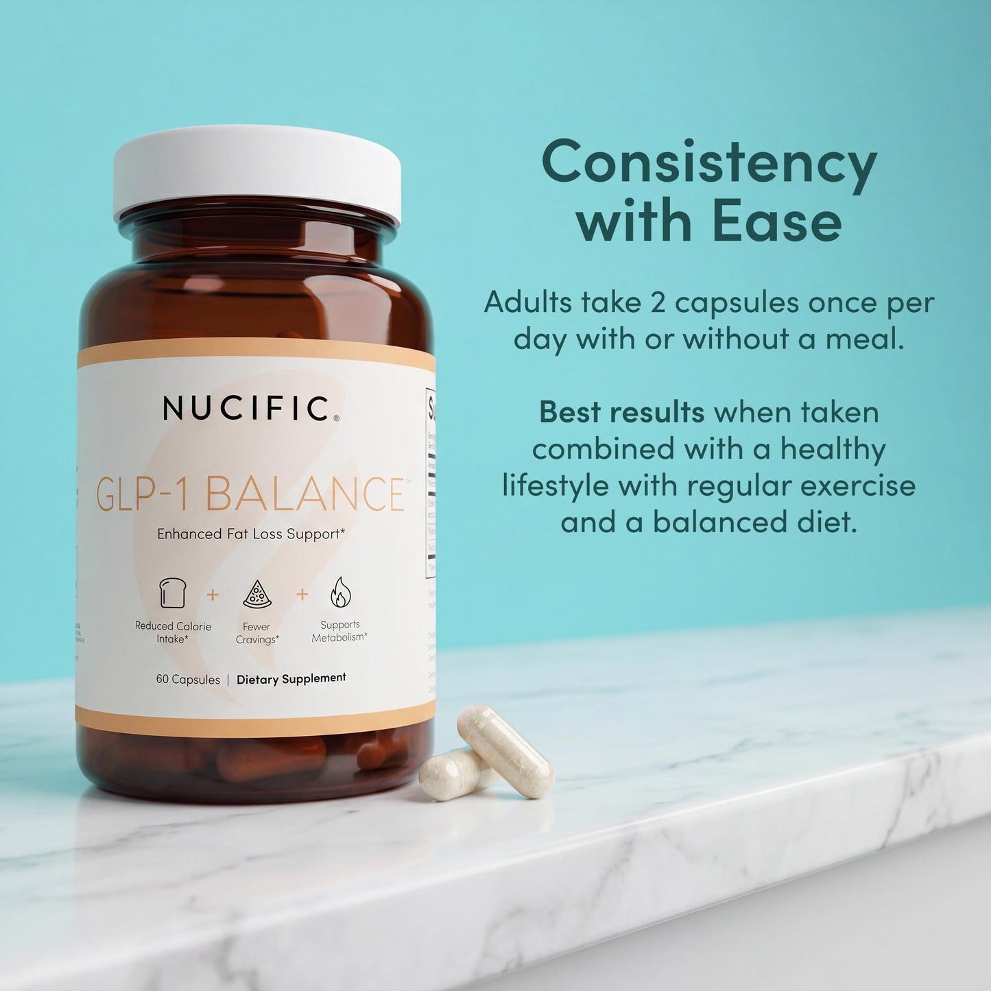 Nucific GLP-1 Balance Weight Management & Energy Support Capsule, 60 Count