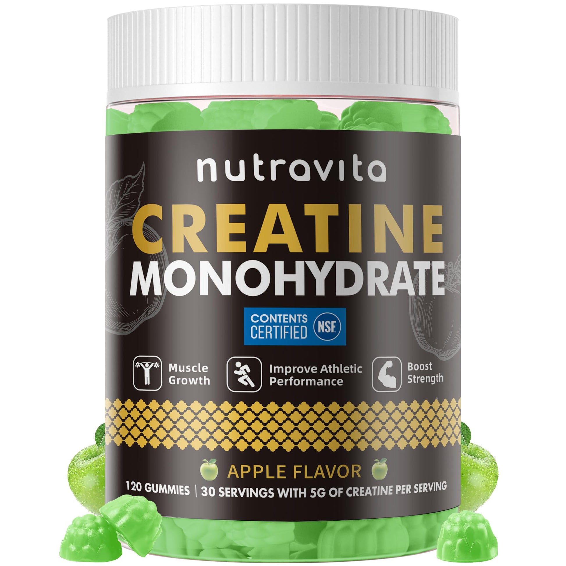 Nutravita Creatine Monohydrate Gummies, 120 Count