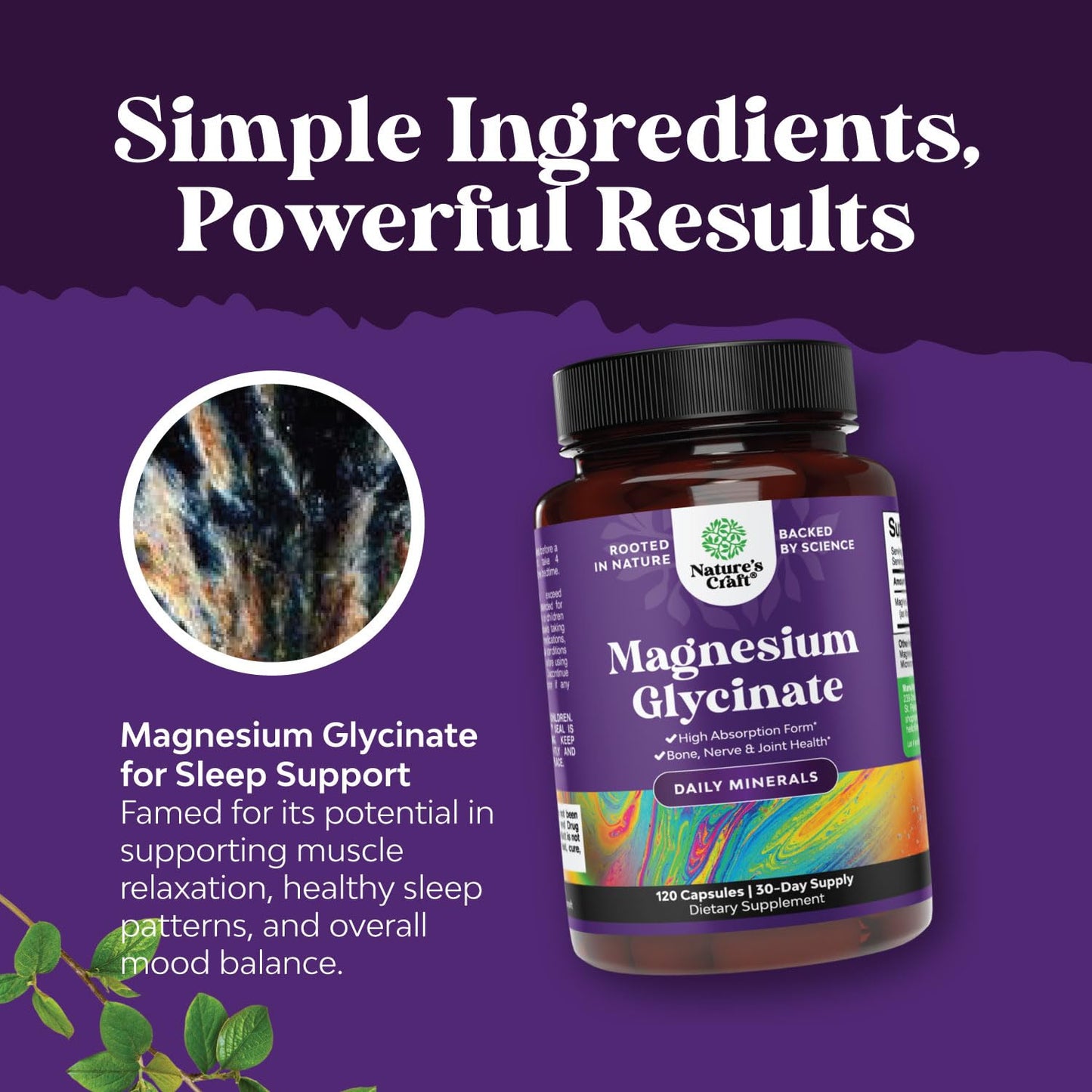 Natures Craft Magnesium Glycinate Supplement 500mg Capsule, 120 Count
