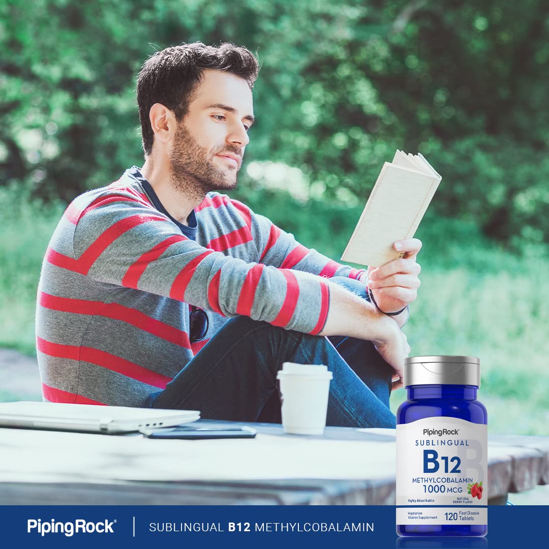 Piping Rock Vitamin B12 1000 mcg Methylcobalamin Tablets, 120 Count