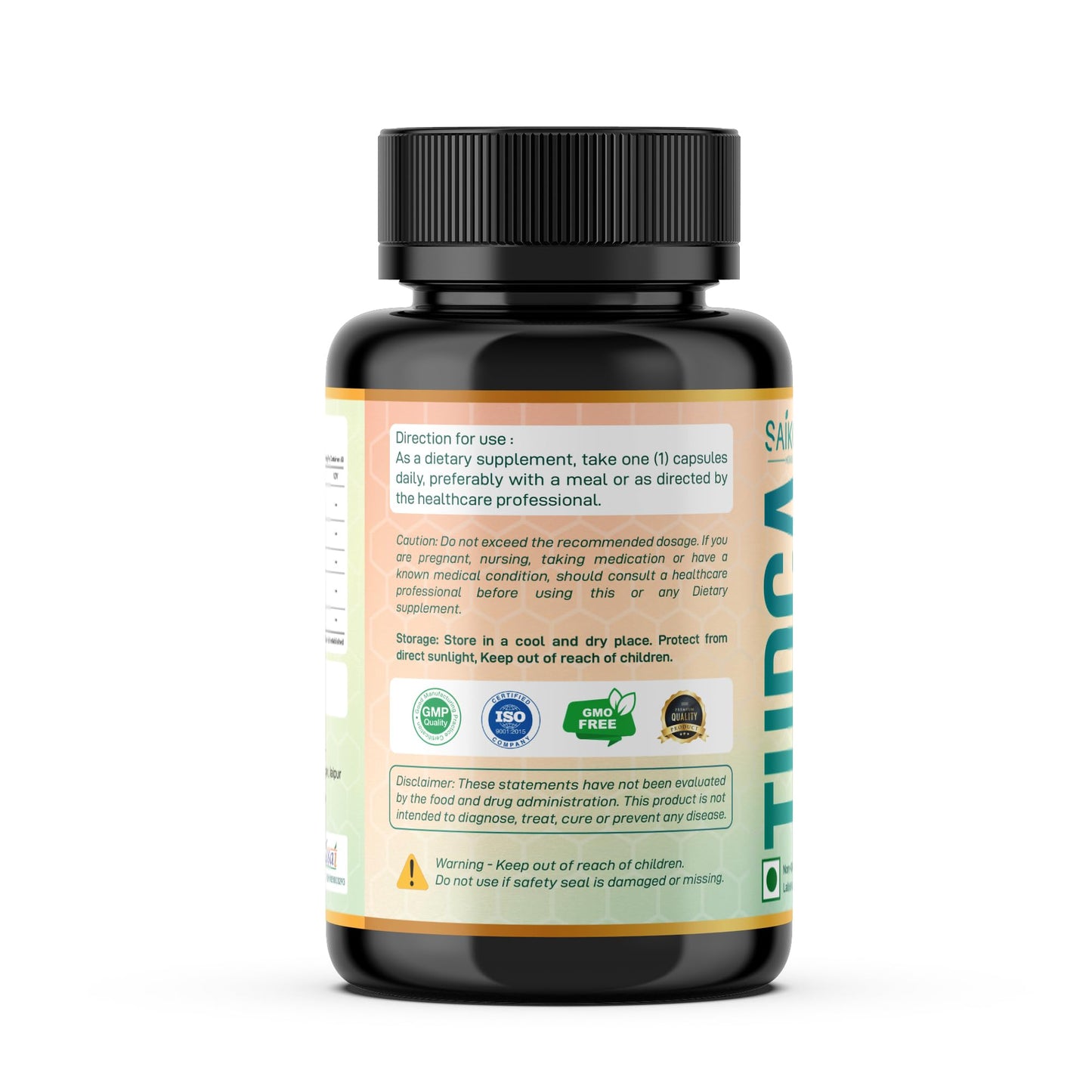 SAIKOU HERBS TUDCA (Tauroursodeoxycholic Acid) 750mg - 5 in 1 with Milk Thistle, Ashwagandha, Dandelion and Ginseng Capsule 60 Count