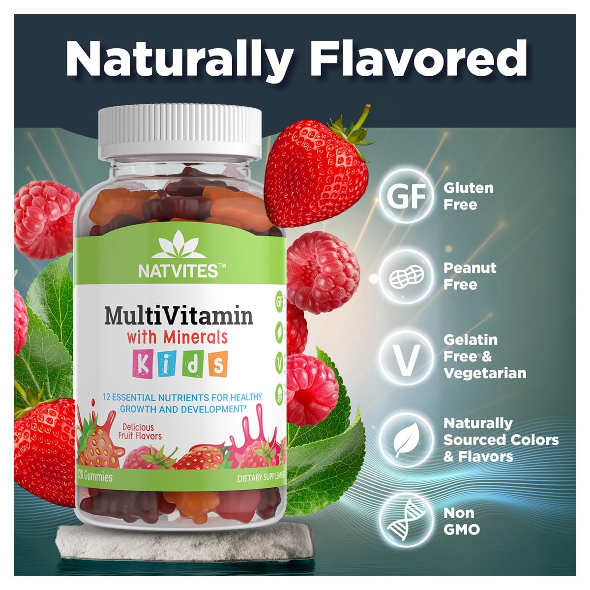 Natvites Complete Kids Multivitamin Gummies, 120 Count