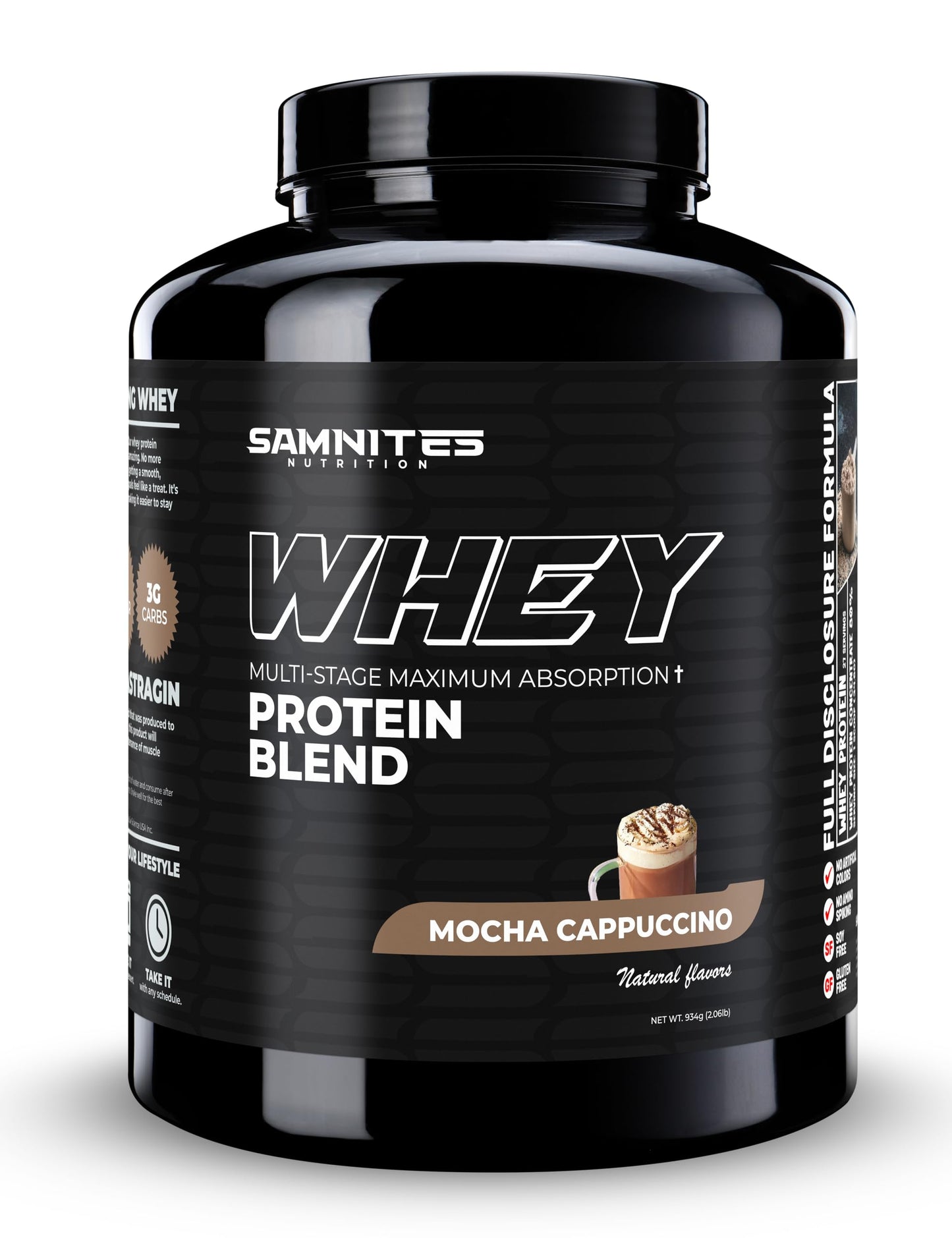 Samnites Nutrition Whey Protein Blend, Mocha Cappuccino, 1.9 lb