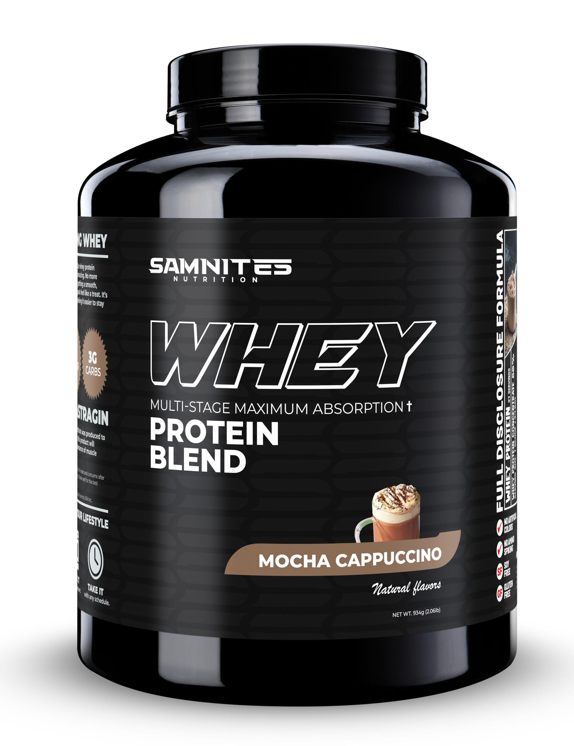 Samnites Nutrition Whey Protein Blend, Mocha Cappuccino, 1.9 lb