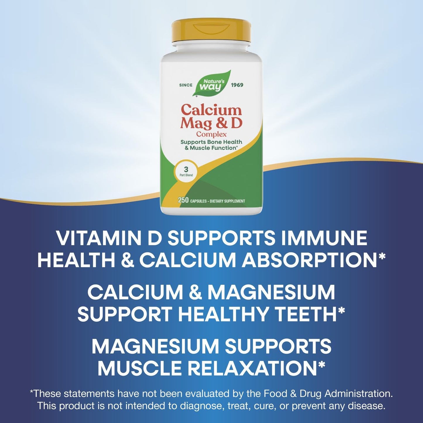 Nature's Way Calcium Magnesium & Vitamin D Complex 250 Capsules