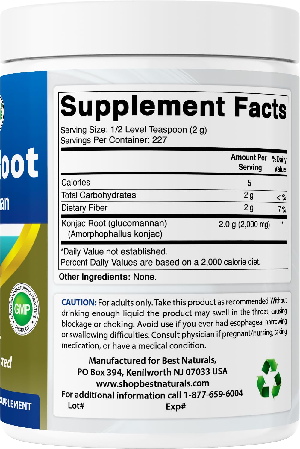 Best Naturals Konjac Glucomannan Root Powder 32 Servings