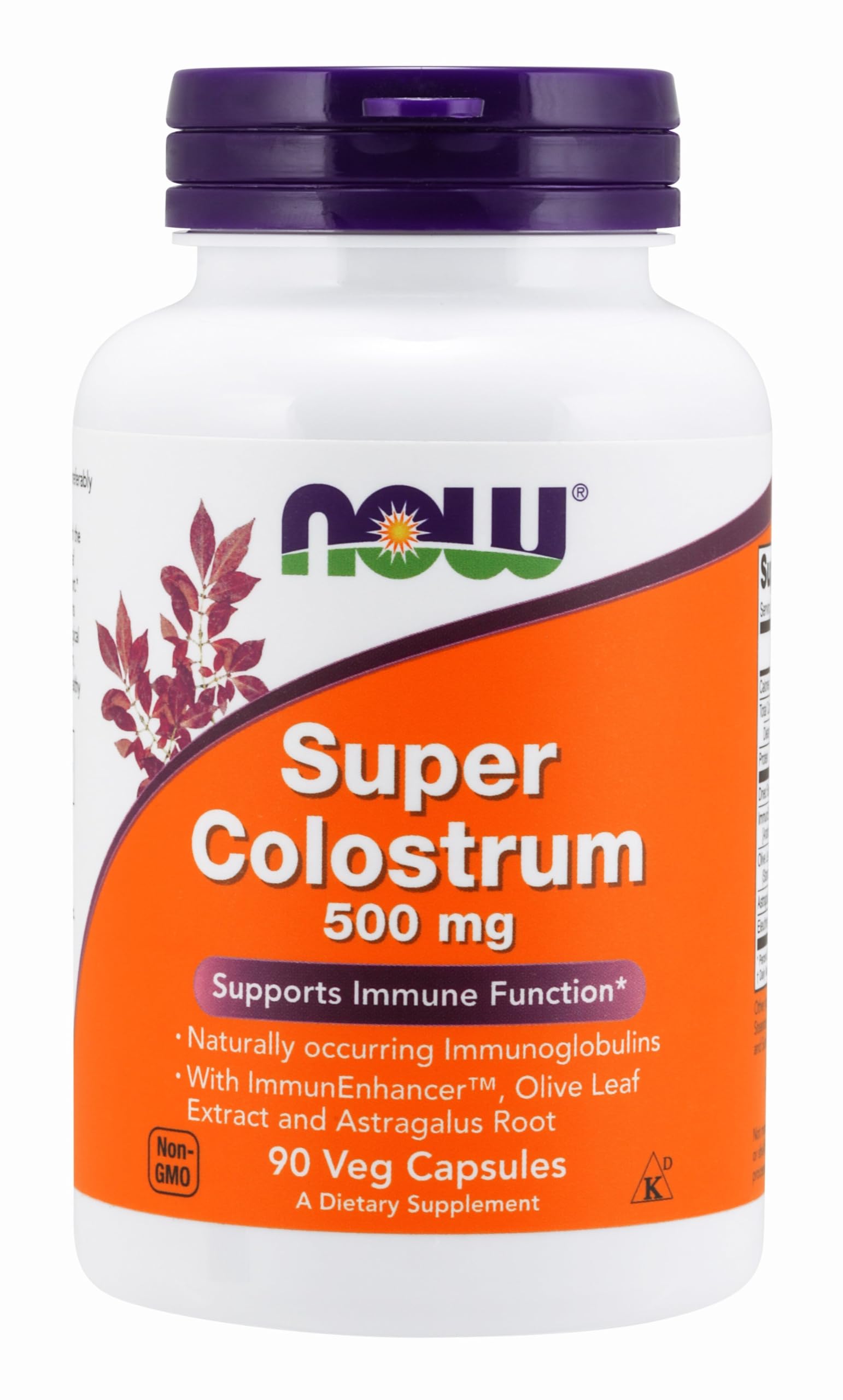 NOW Foods Super Colostrum 500 mg Capsule, 90 Count