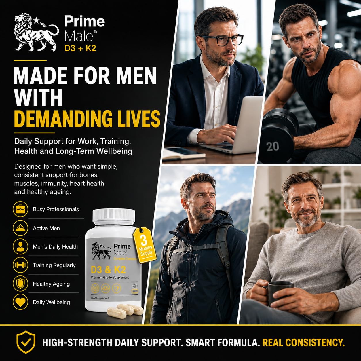 Prime Male D3 & K2 Capsule, 1 Count