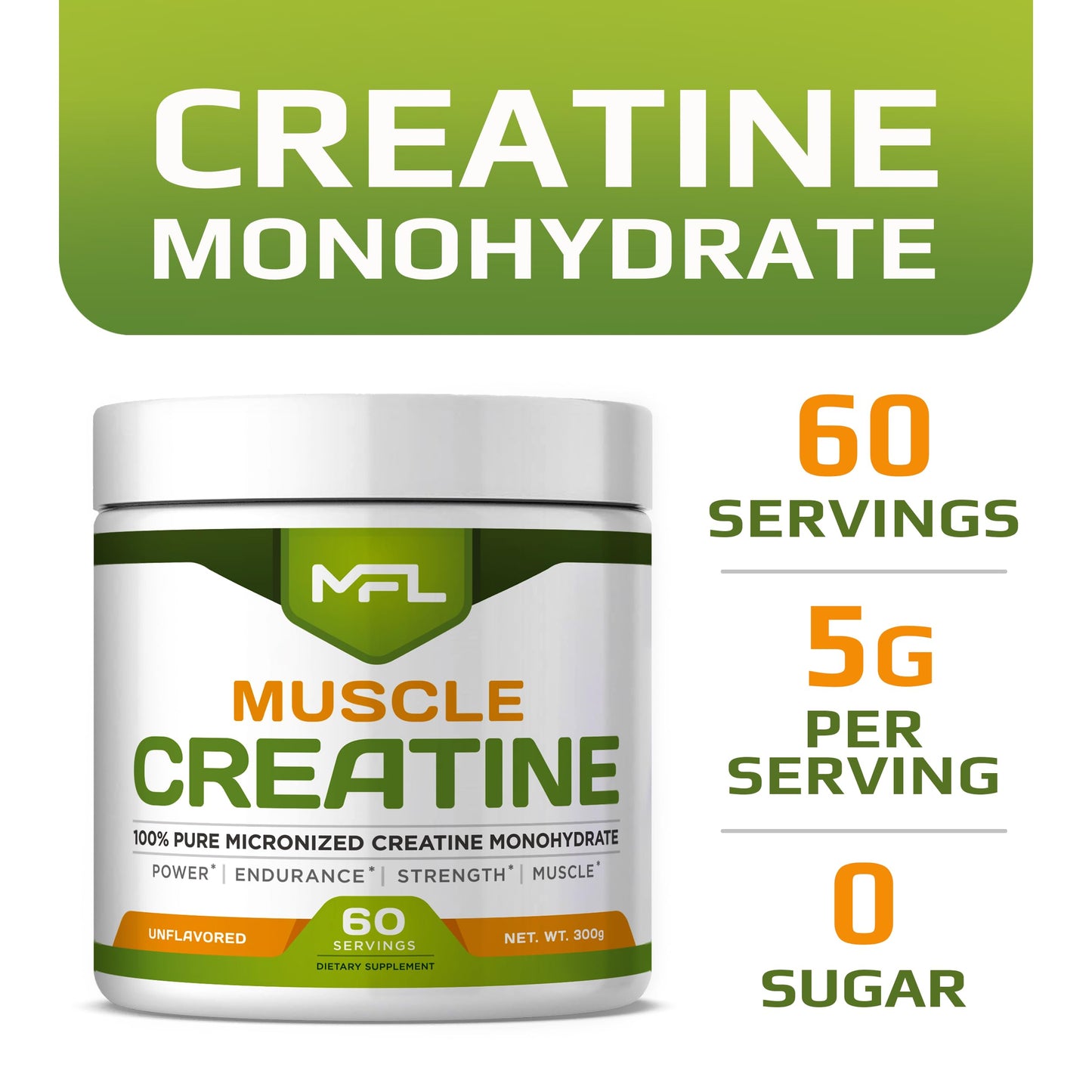 MUSCLE FOOD LABS Micronized Creatine Monohydrate Powder, 10.6 Ounce