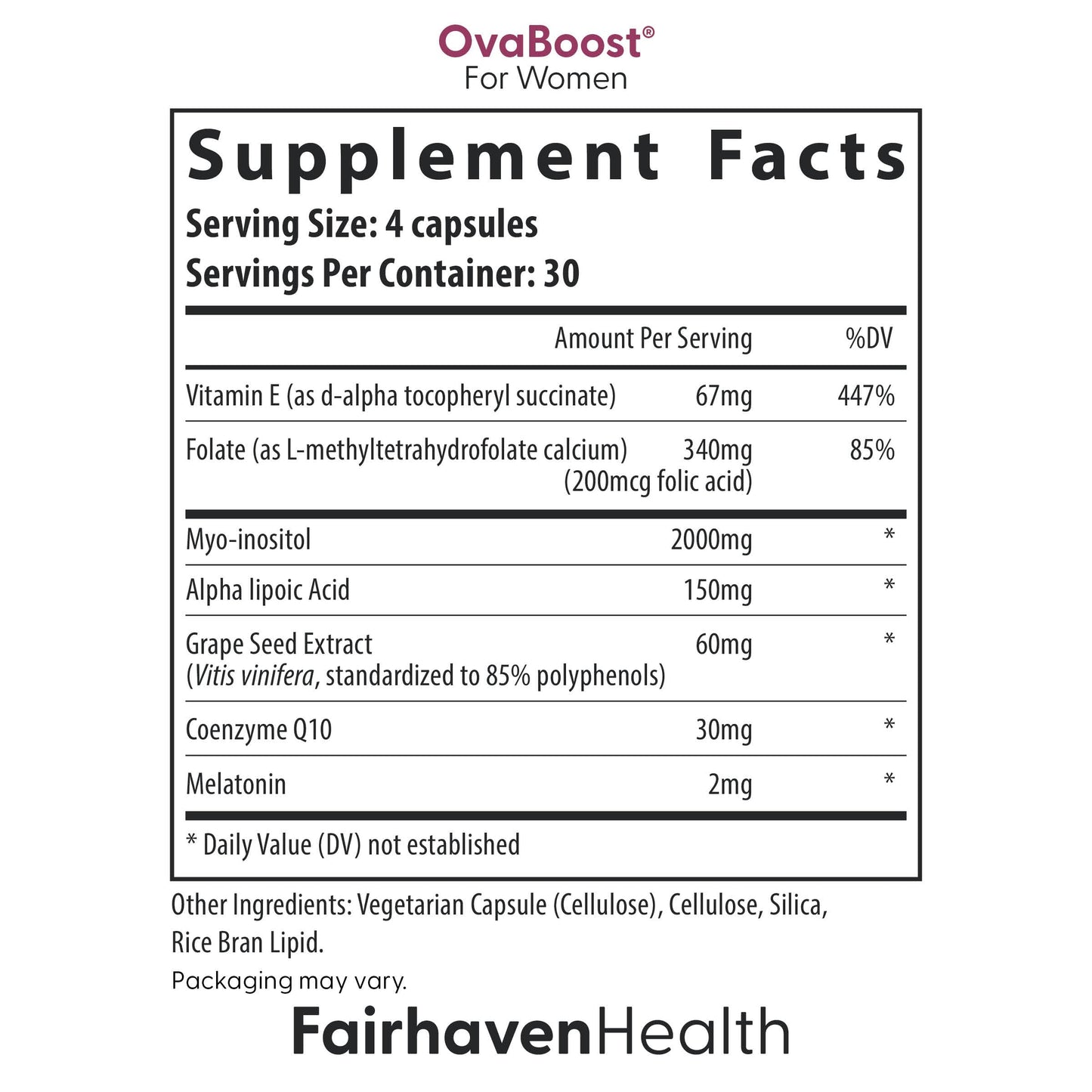 Fairhaven Health FertilAid for Women & Ovaboost Combo Capsule, 1 Count