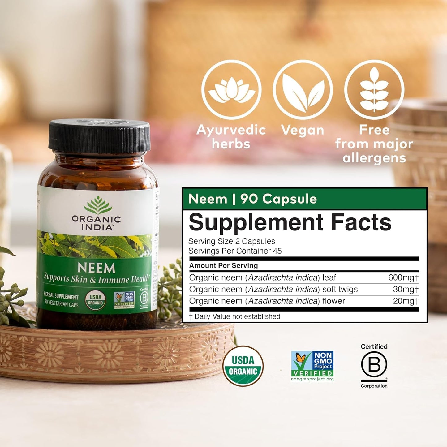 Organic India Neem Capsules, 90 Count