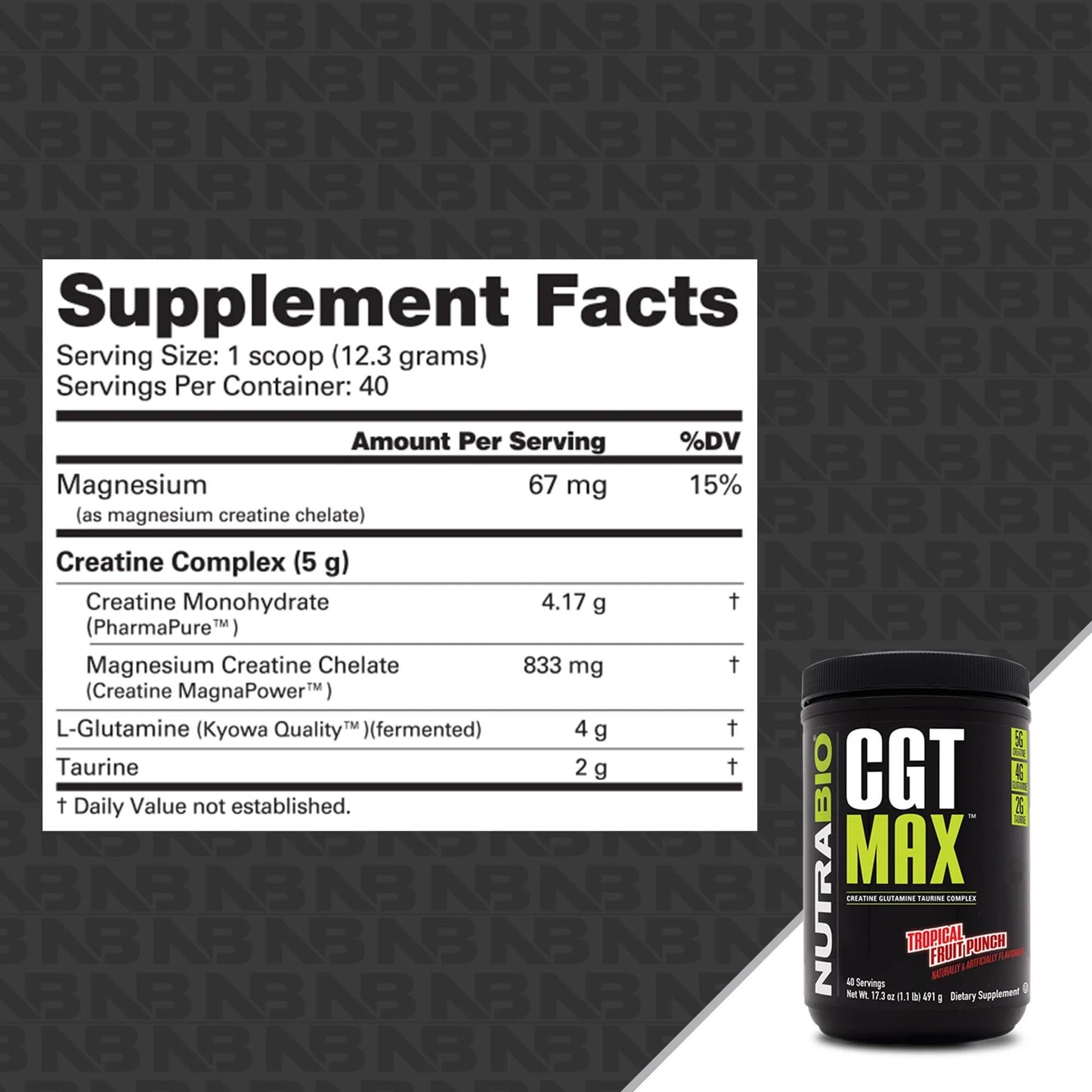 NutraBio CGT-MAX Powder 1.08 lb