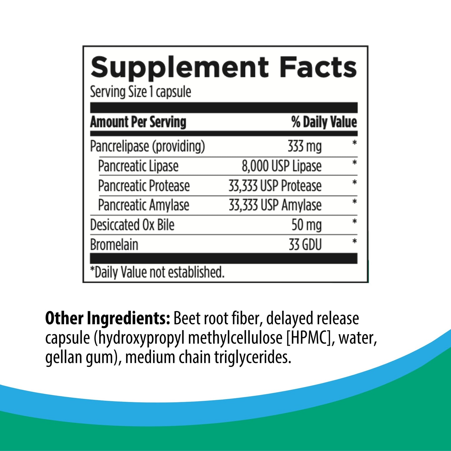Rootcology Pancreatic Enzymes Plus Enteric Coated Lipase, Protease & Amylase Blend with Bromelain 90 Capsules