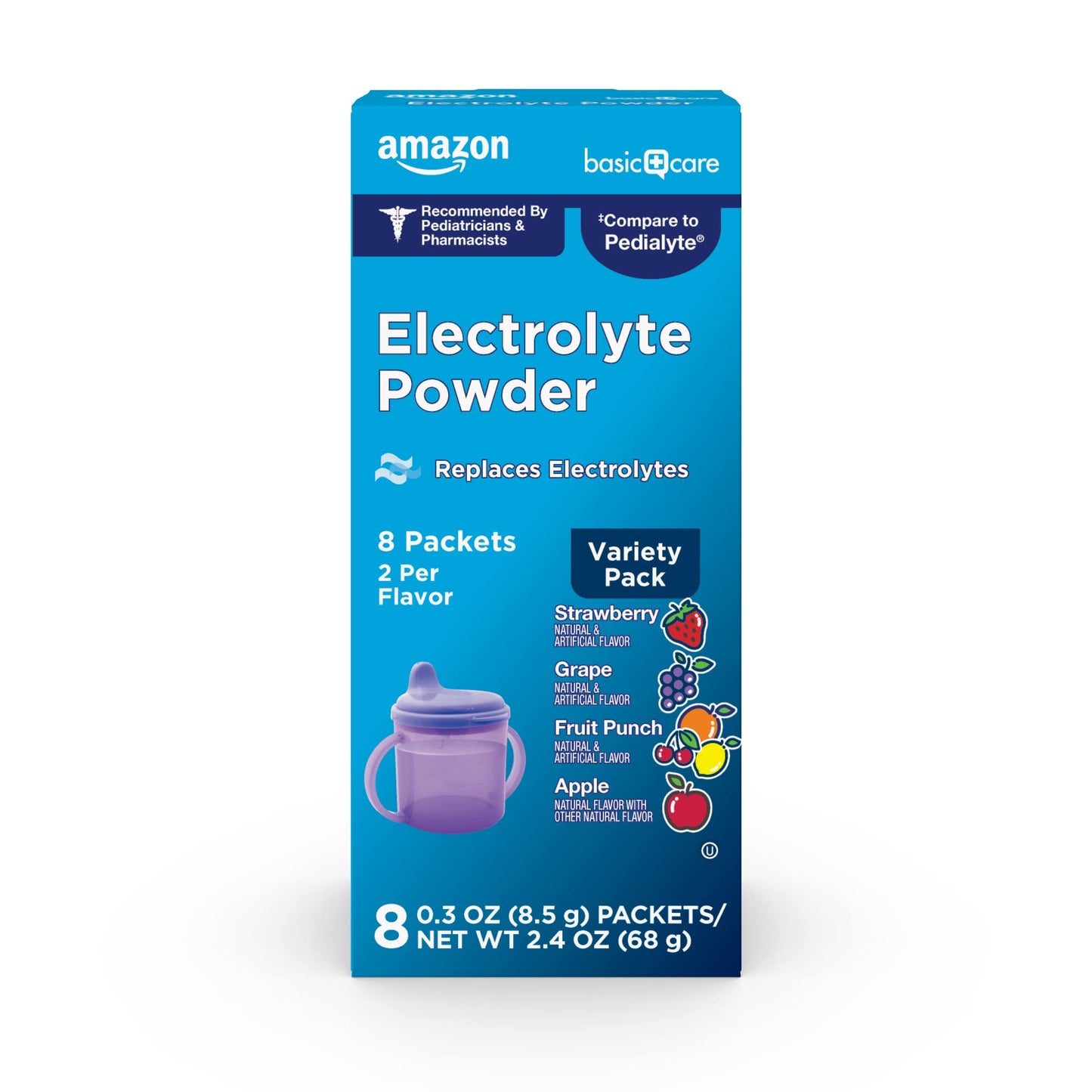 Amazon Basic Care Electrolyte Powder Variety Pack 2.4 Ounce