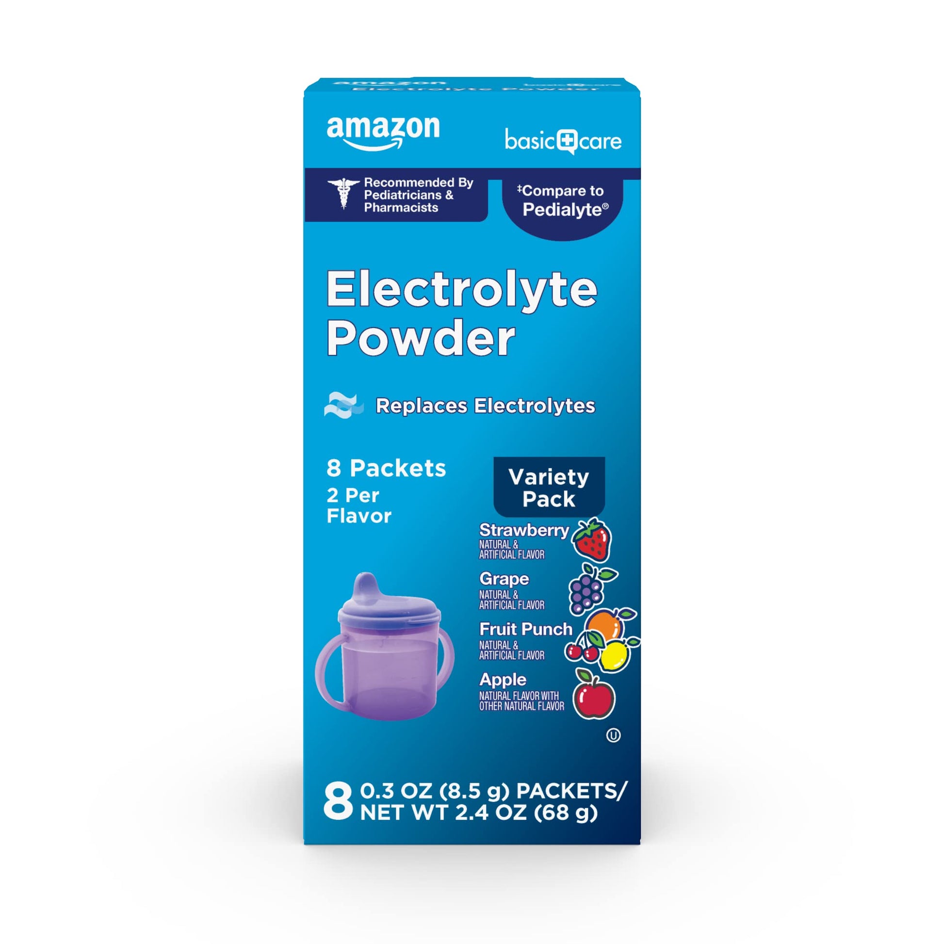 Amazon Basic Care Electrolyte Powder Variety Pack 2.4 Ounce