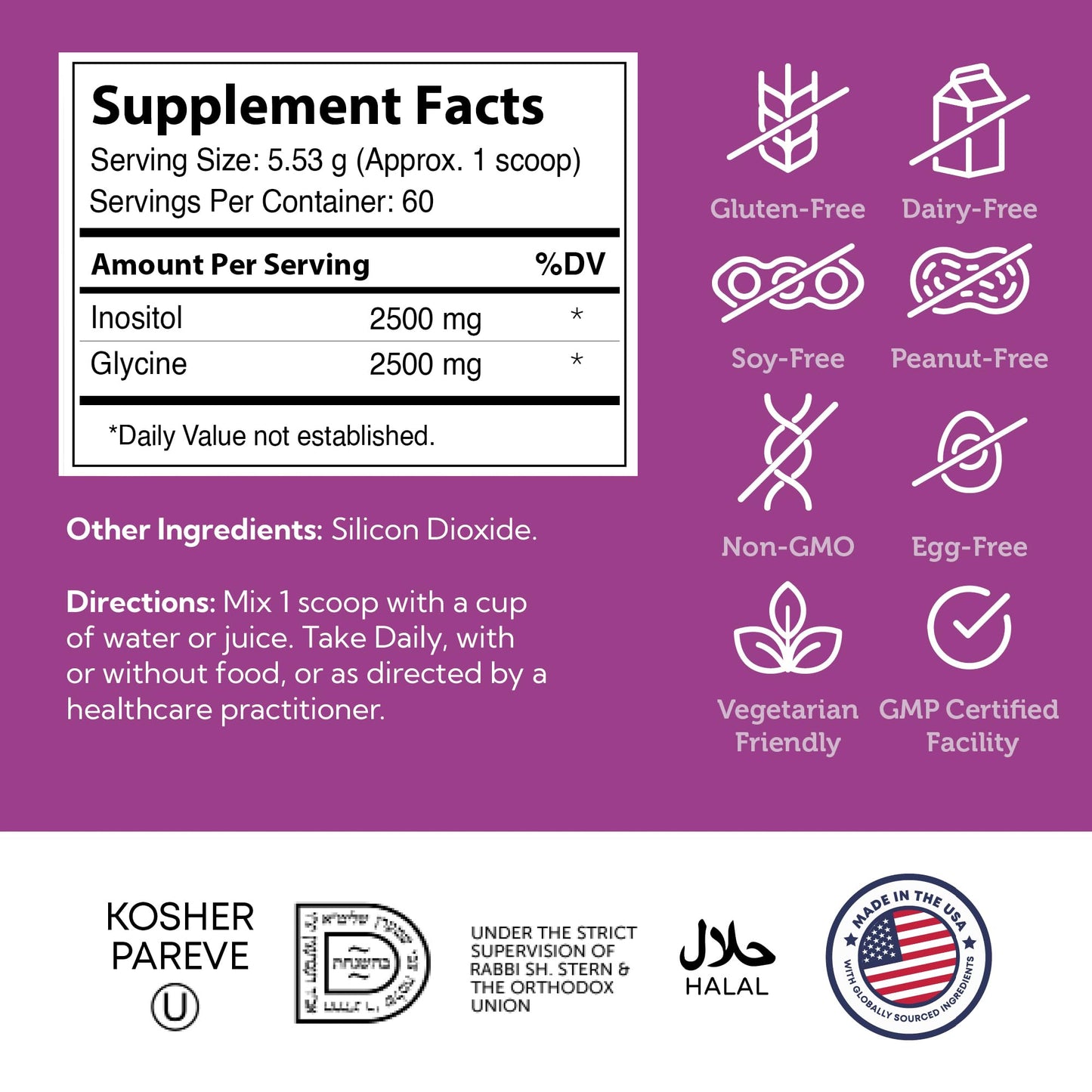 Zahler Inositol Powder 11.5 oz