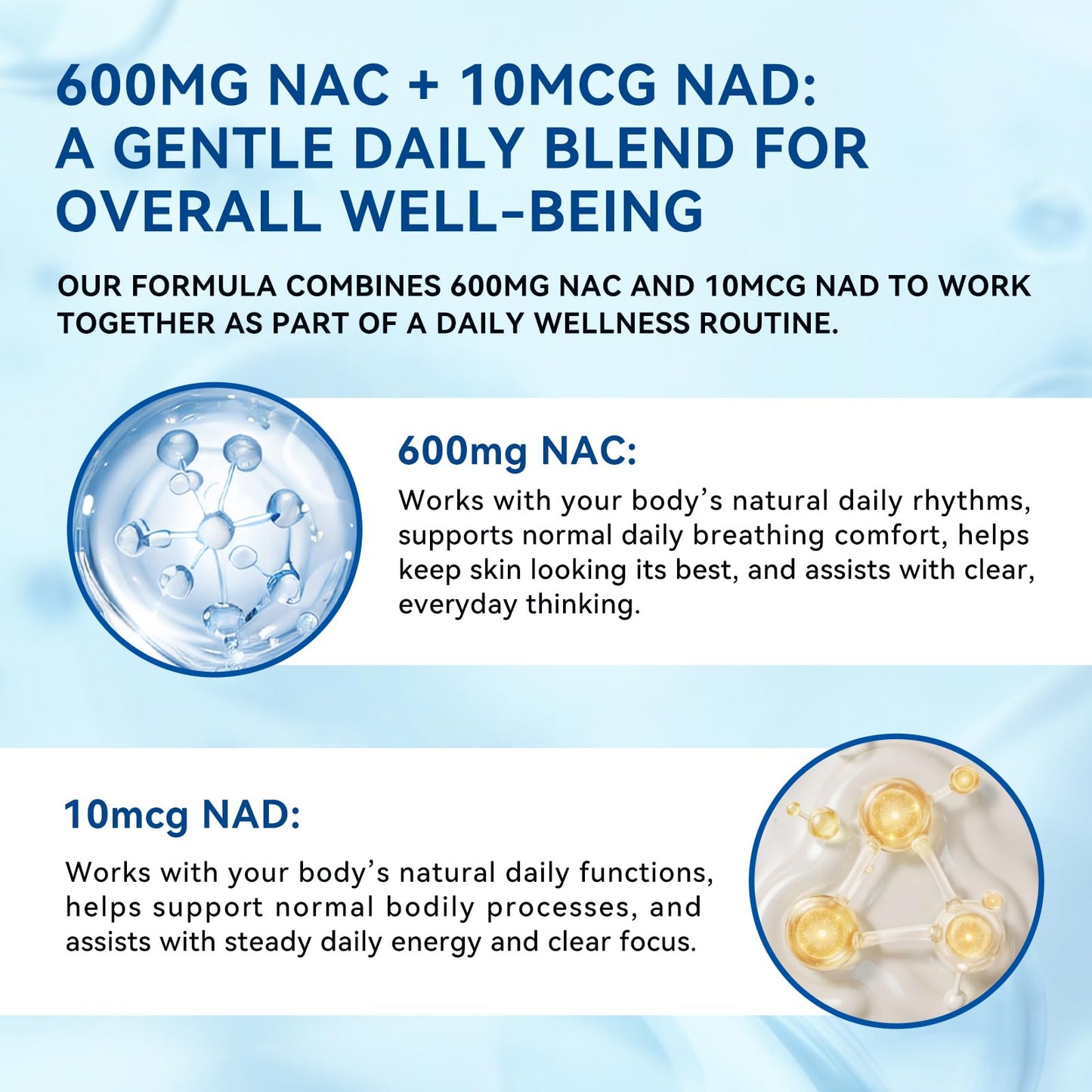 Aeteon NAC 600 mg and NAD+ Organic N-Acetyl Cysteine Capsules, 300 Count