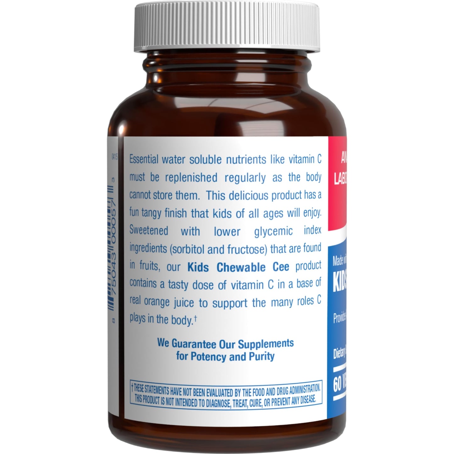 Anabolic Laboratories Kids Vitamin C Chewable Tablets, 60 Servings