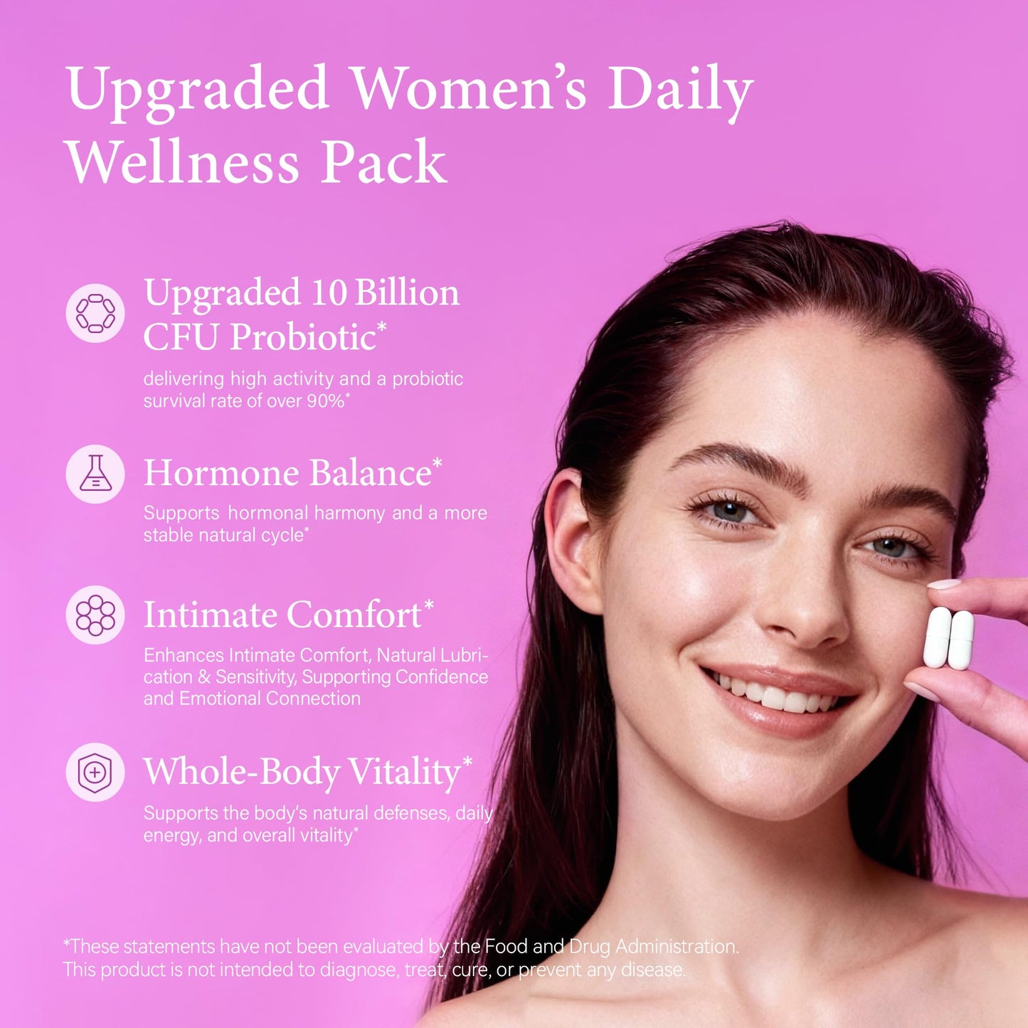 LAIFE Premium Vaginal Probiotics for Women, 10B CFU + Urolithin A for Vaginal Health, Supports pH Balance, Complete Feminine Wellness & Daily Vitality, Capsule, 60