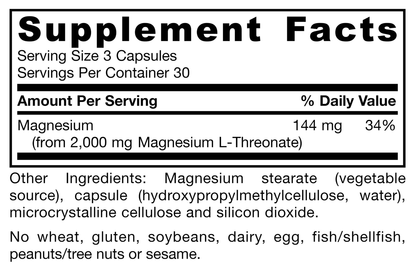 Jarrow Formulas MagMind Magtein Magnesium L-Threonate Capsule 90 Count