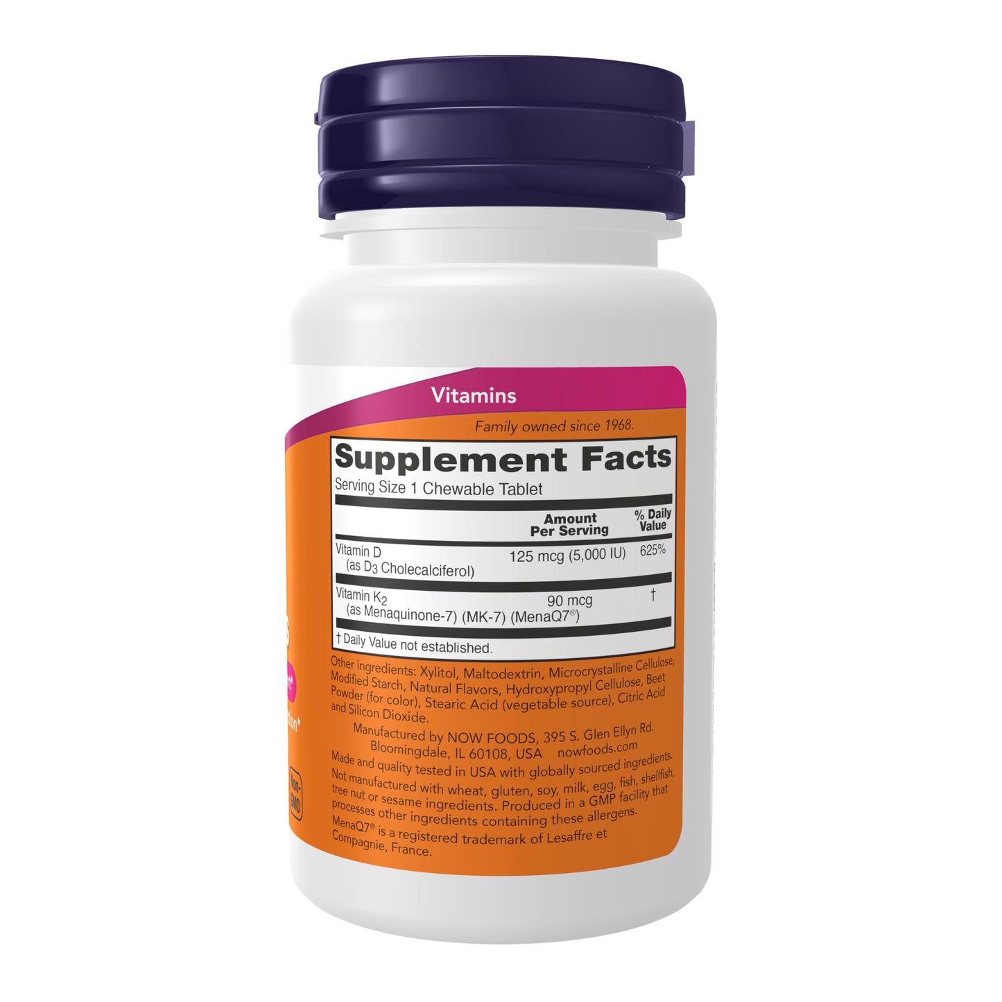 NOW Foods D3 K2 Chewables 90 Count