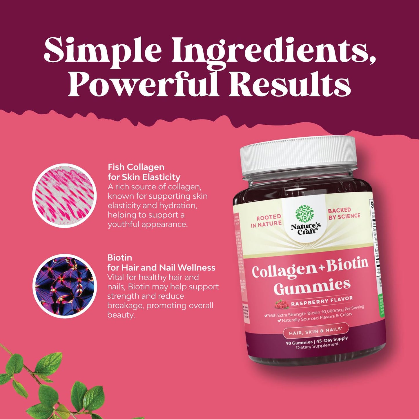 Natures Craft Biotin Gummies (Vitamin B7) 150 Count