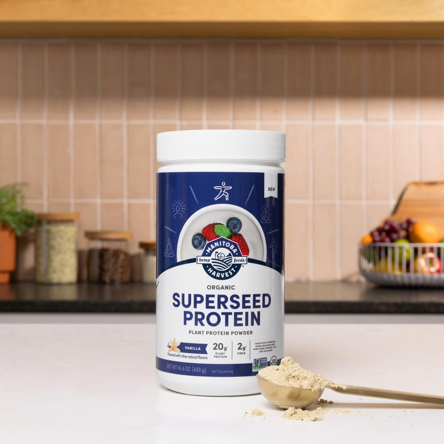 Manitoba Harvest Organic Vanilla Superseed Protein Powder 14.4 Ounce
