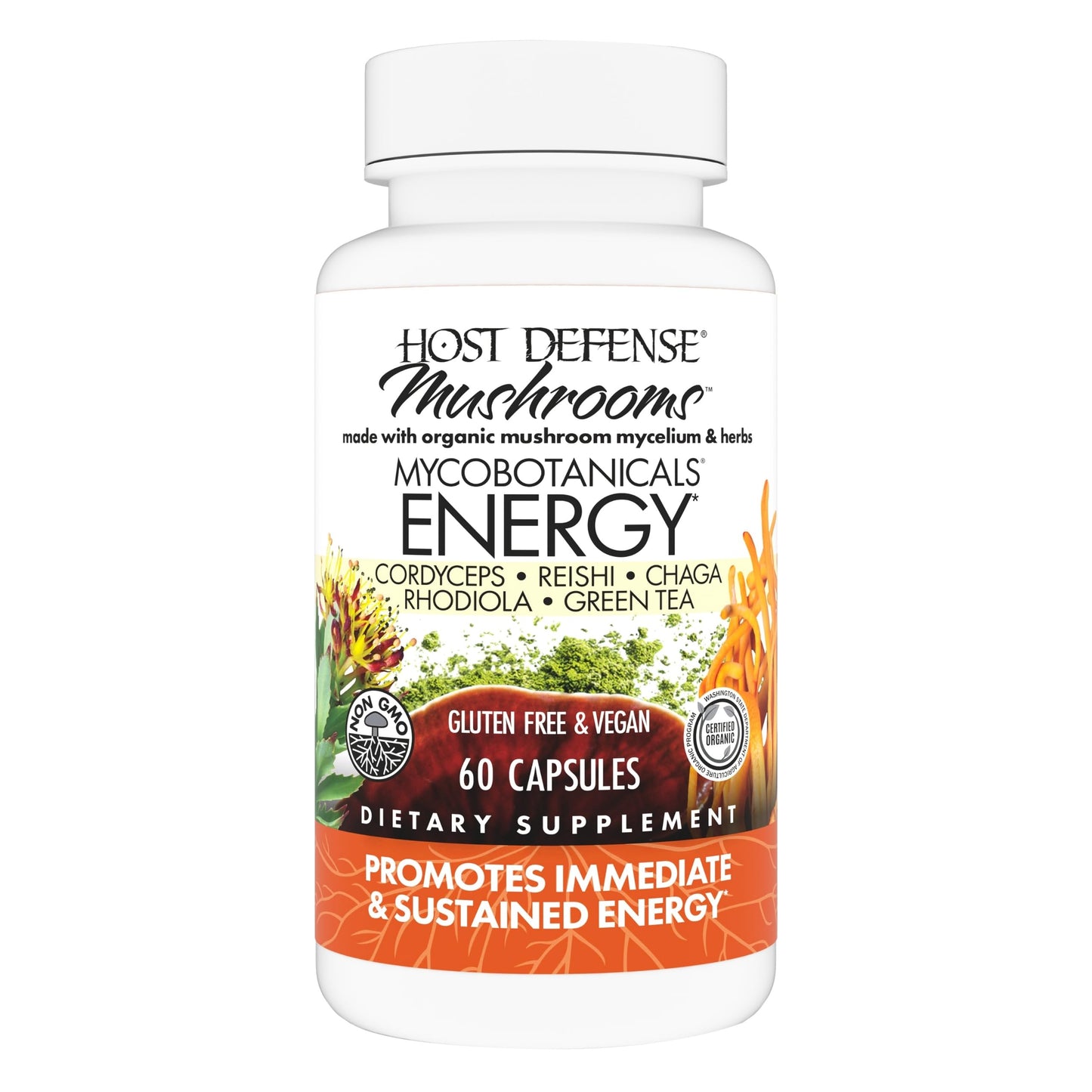Host Defense MycoBotanicals Energy Capsules, 60 Count