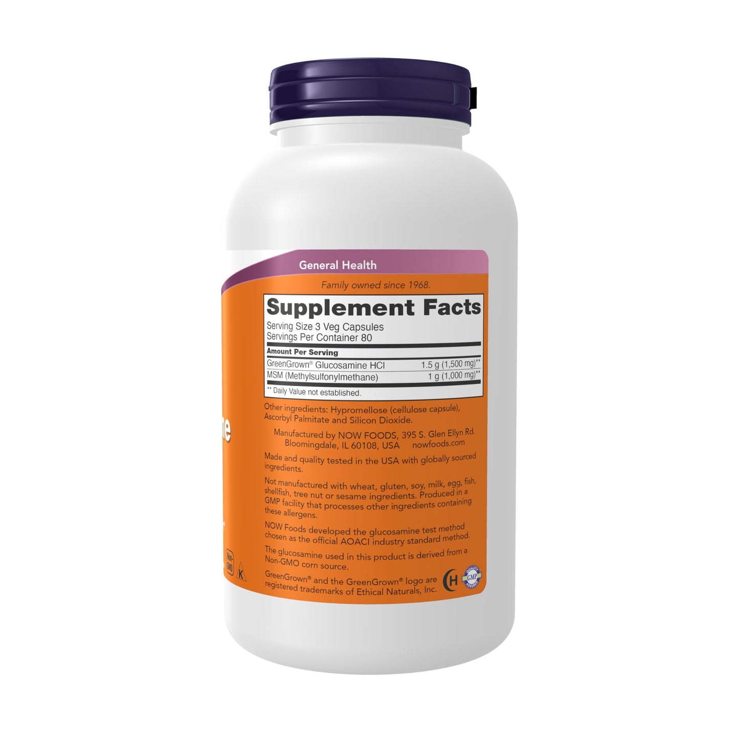 NOW Foods Vegetarian Glucosamine & MSM Joint Health Capsules 240 Count