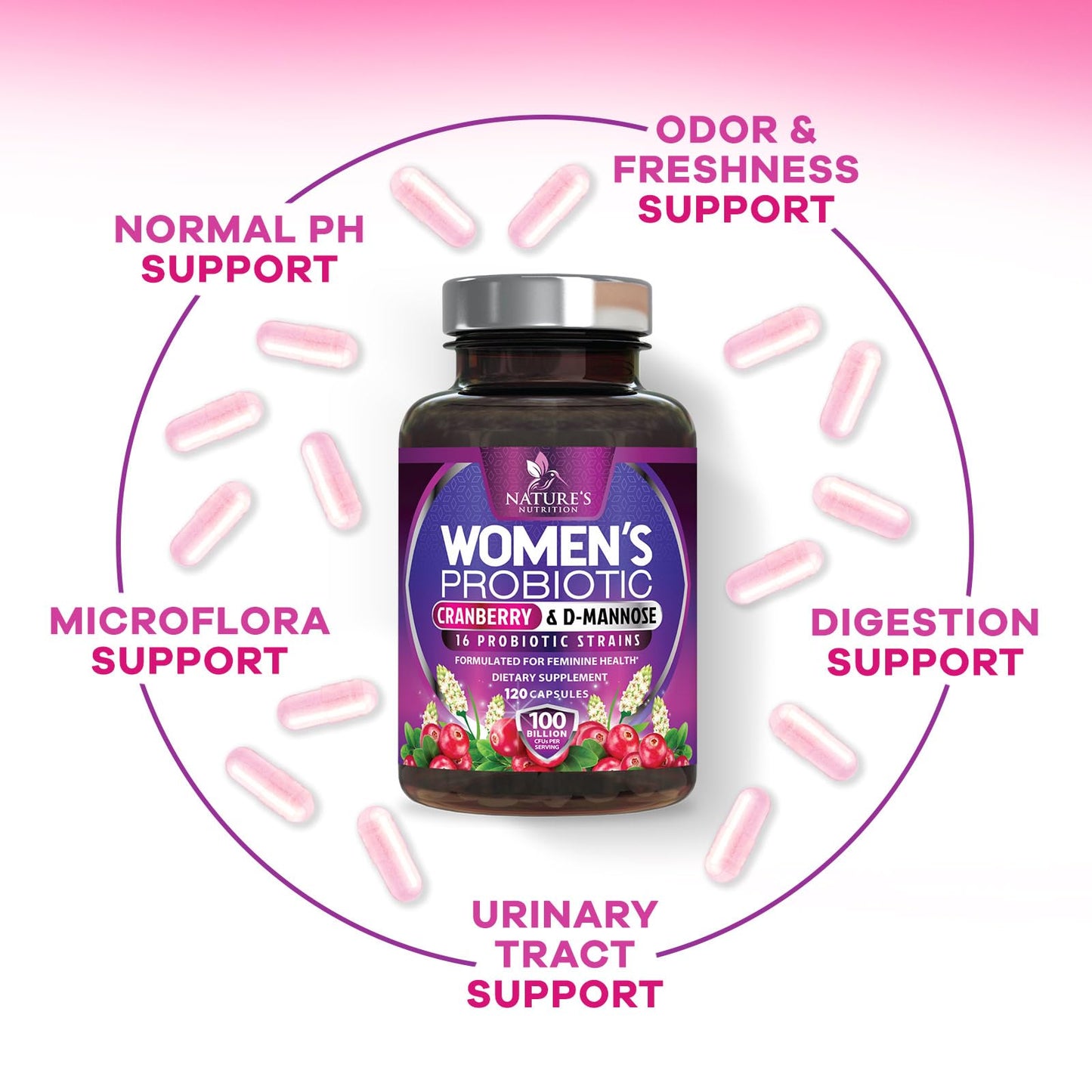 Nature's Nutrition Probiotics for Women Capsules 120 Count