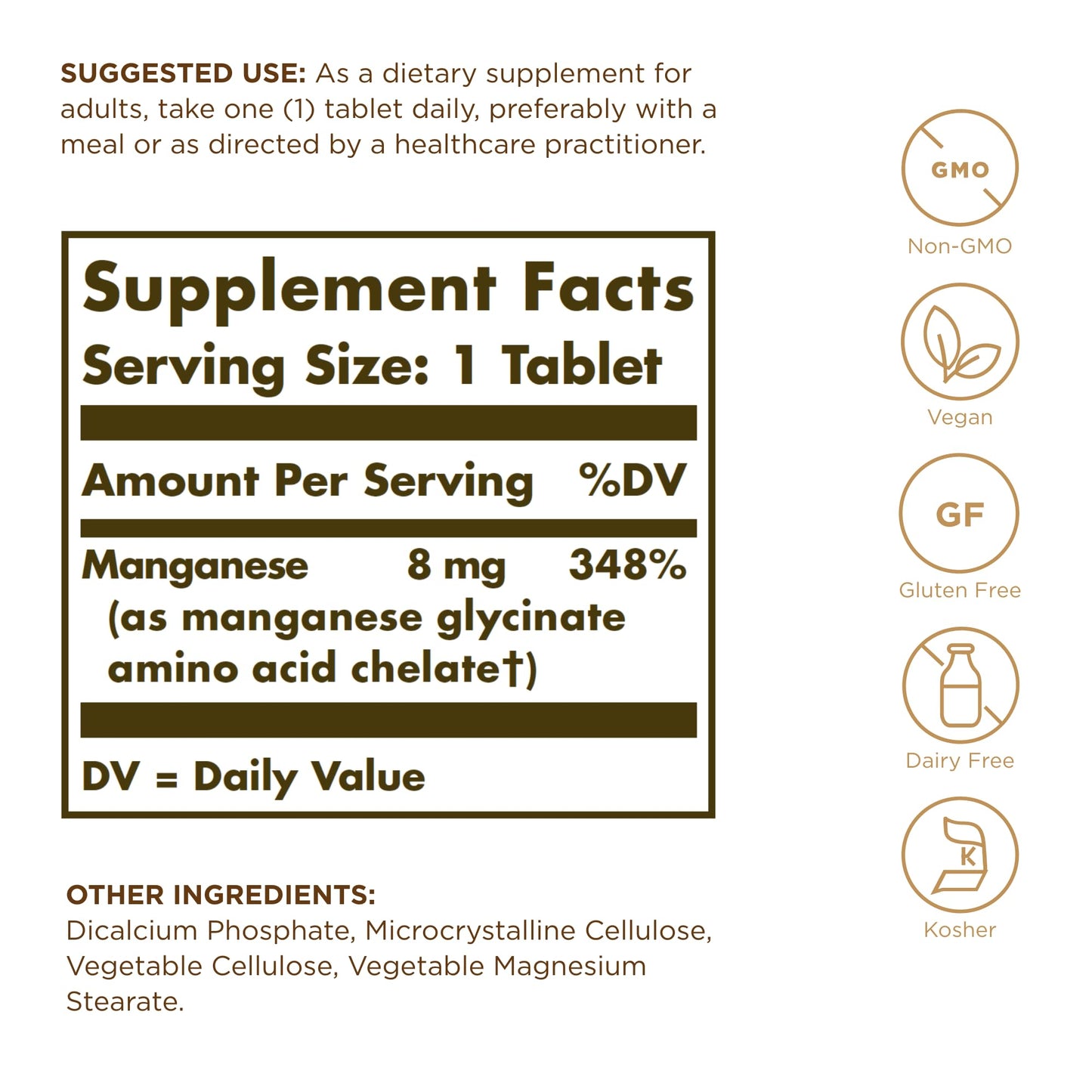 Solgar Chelated Manganese 100 Tablets