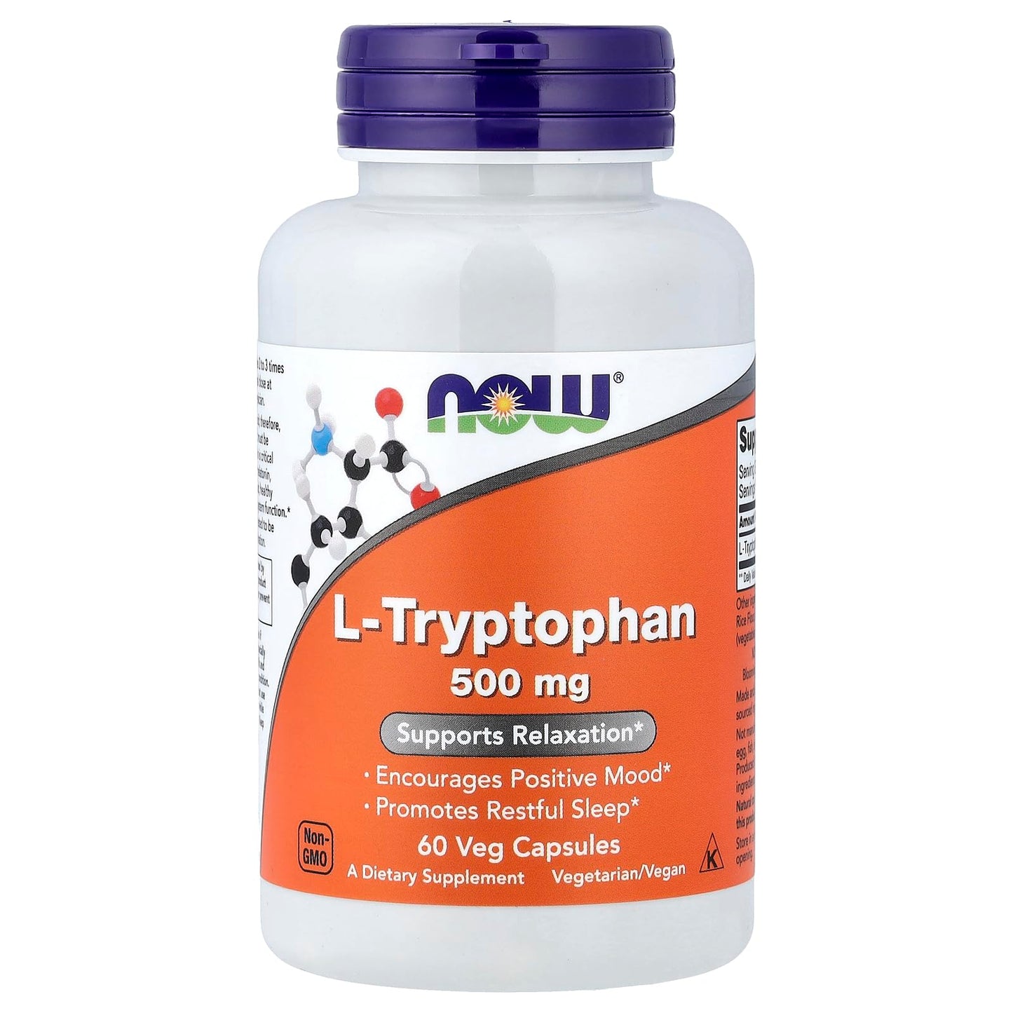 NOW Foods L-Tryptophan 500mg Capsule, 60 Count