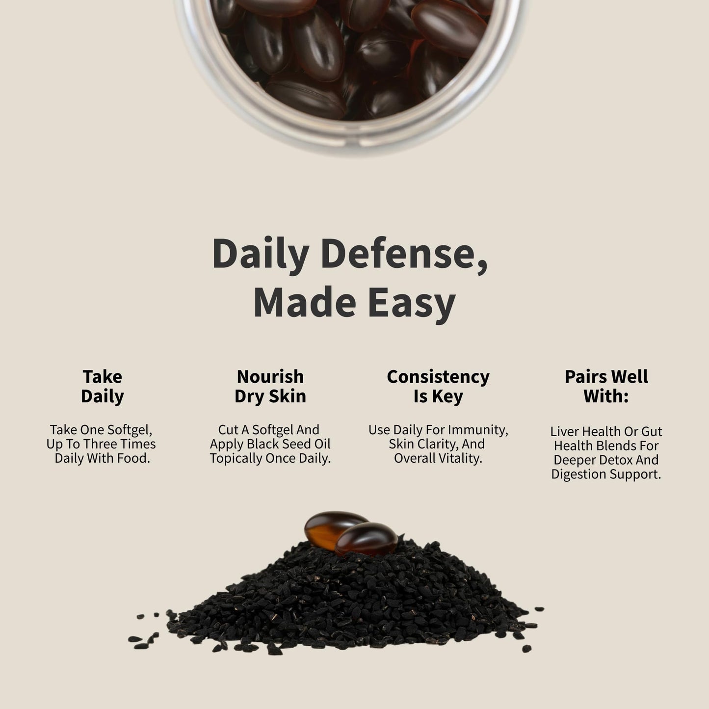 Snap Supplements Black Seed Oil for Immune Health Capsules, 90