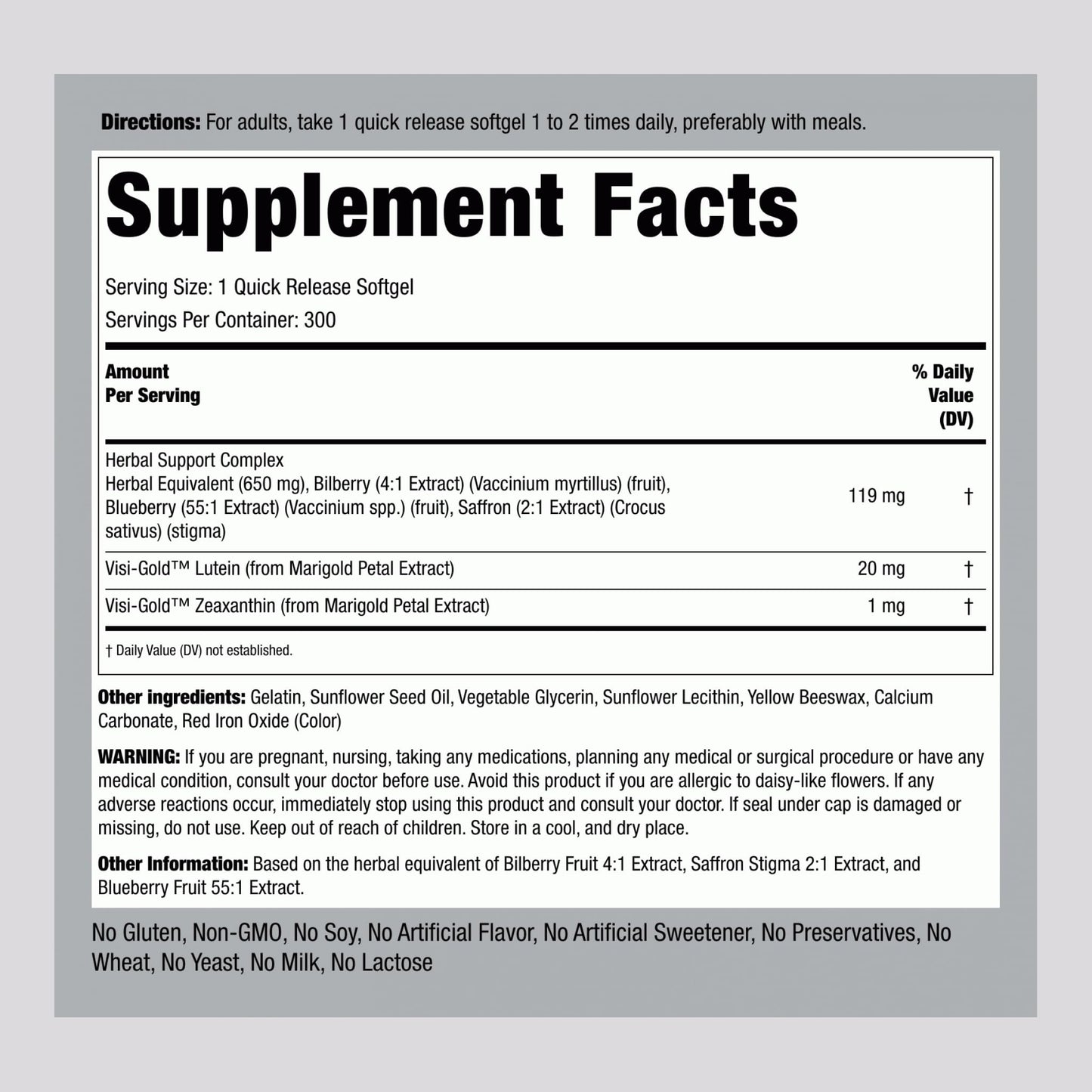 Piping Rock Eye Health Complex Softgels 300