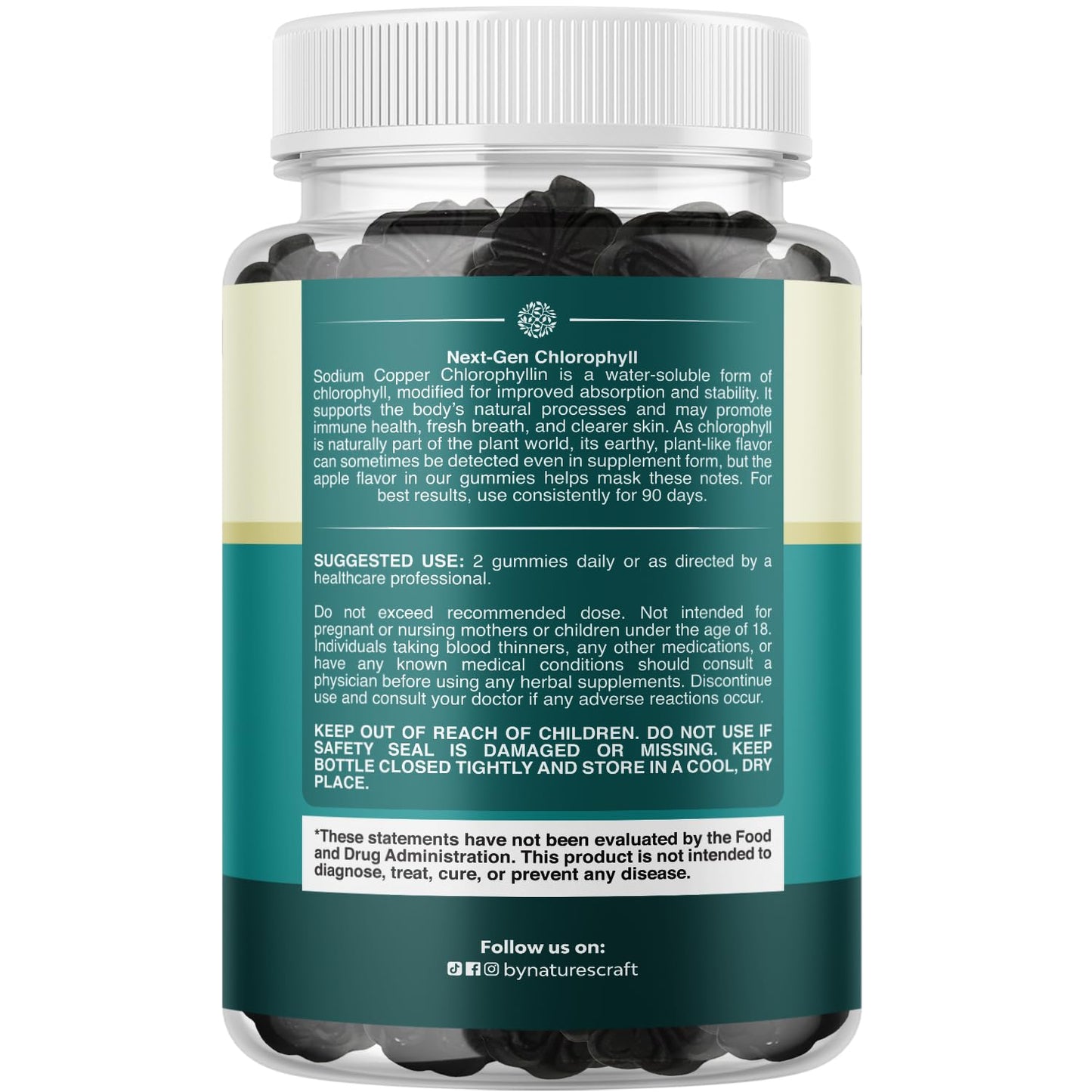 Natures Craft Chlorophyll Gummies for Cleanse & Detox Support, 180 Gummies