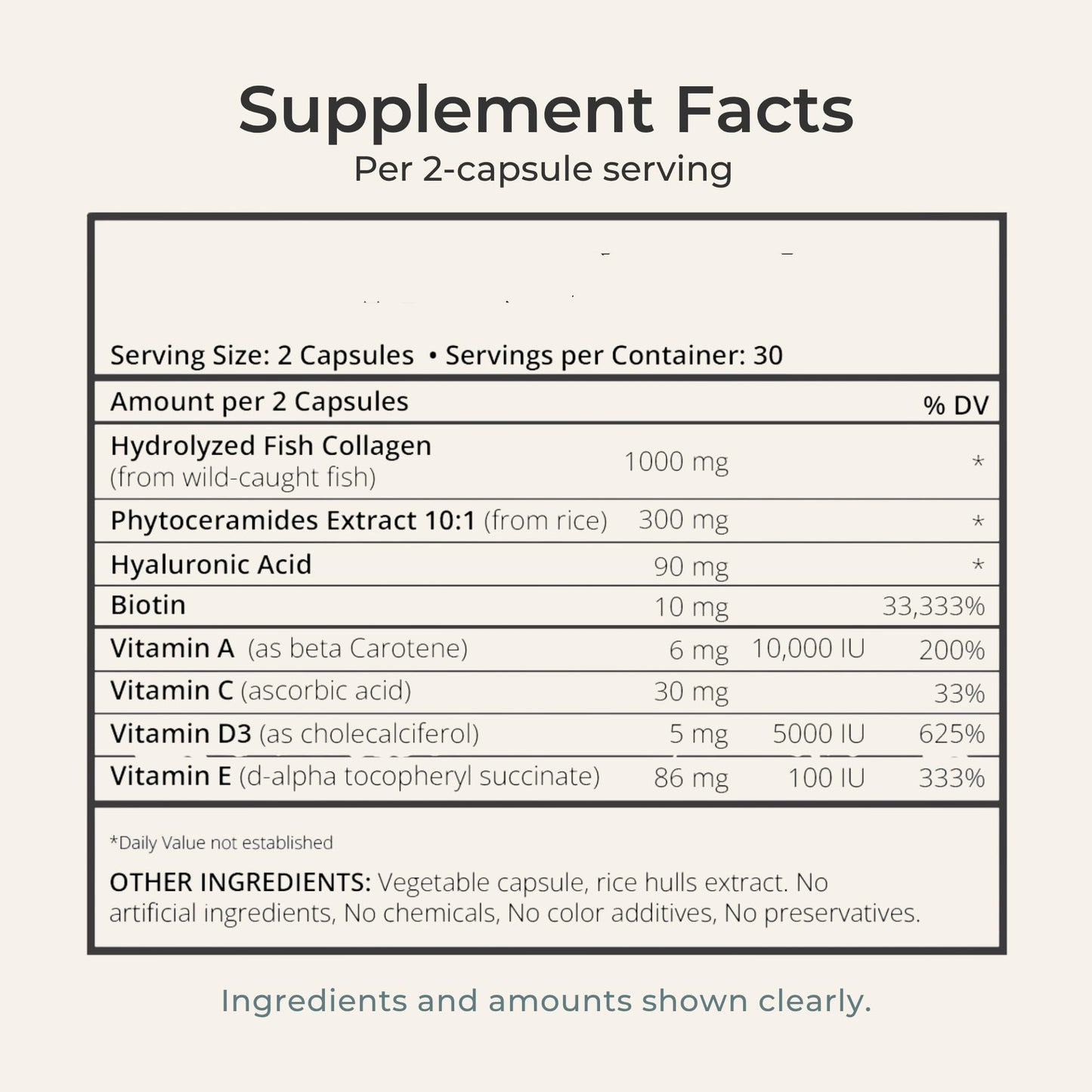 Zivere Zi-Collagen Marine Collagen Capsules with Phytoceramides, Hyaluronic Acid, Biotin & Vitamins A, C, D3 & E, 60 Capsules