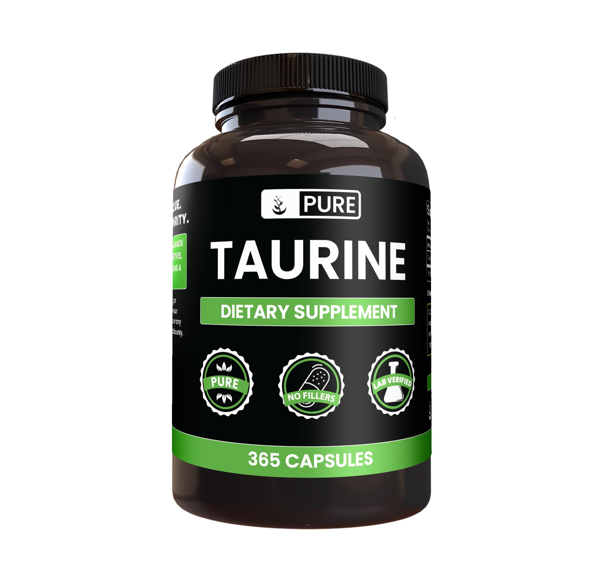 PURE ORIGINAL INGREDIENTS Taurine Capsules 365 Capsules