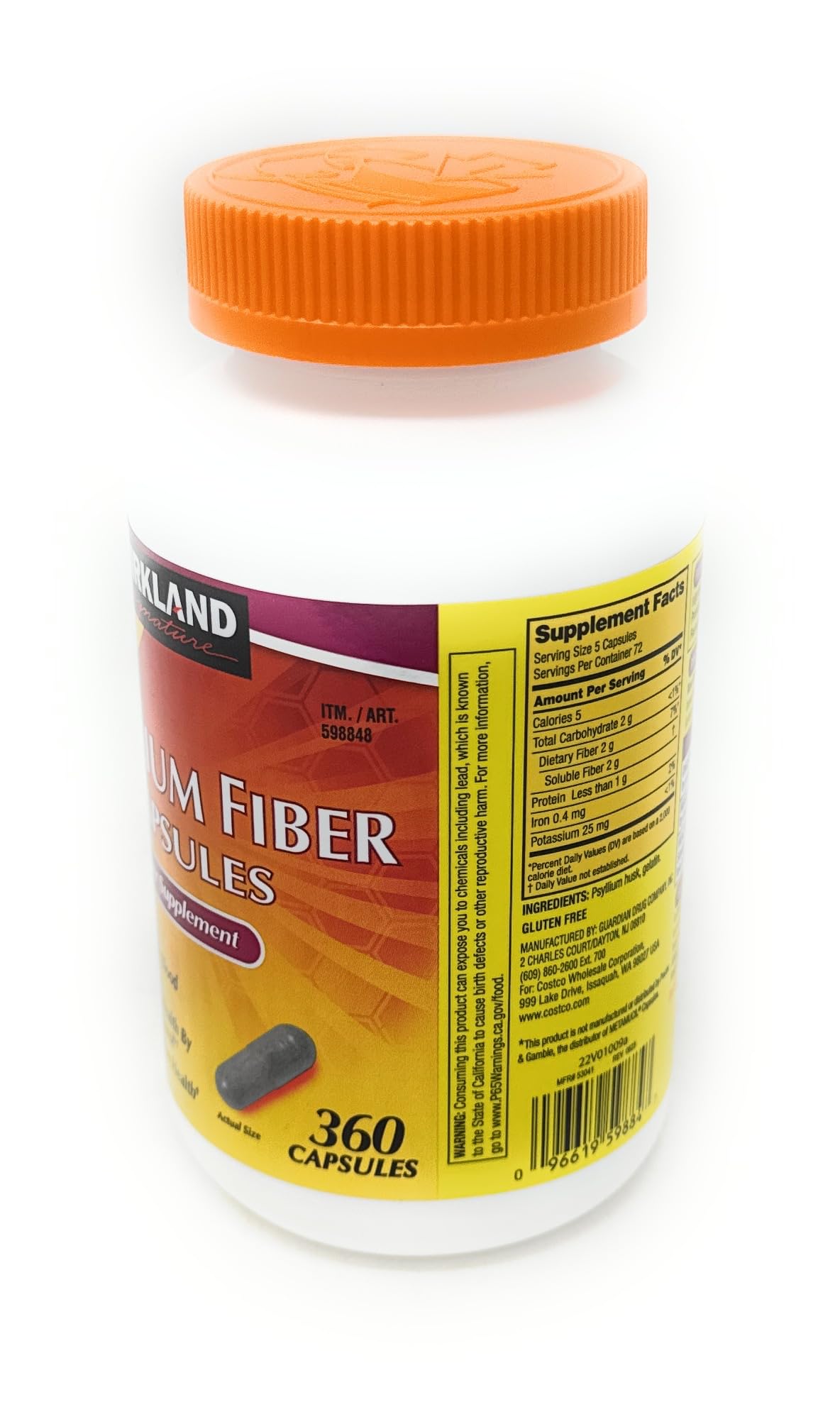Kirkland Fiber Capsules for Regularity, 360 Capsules