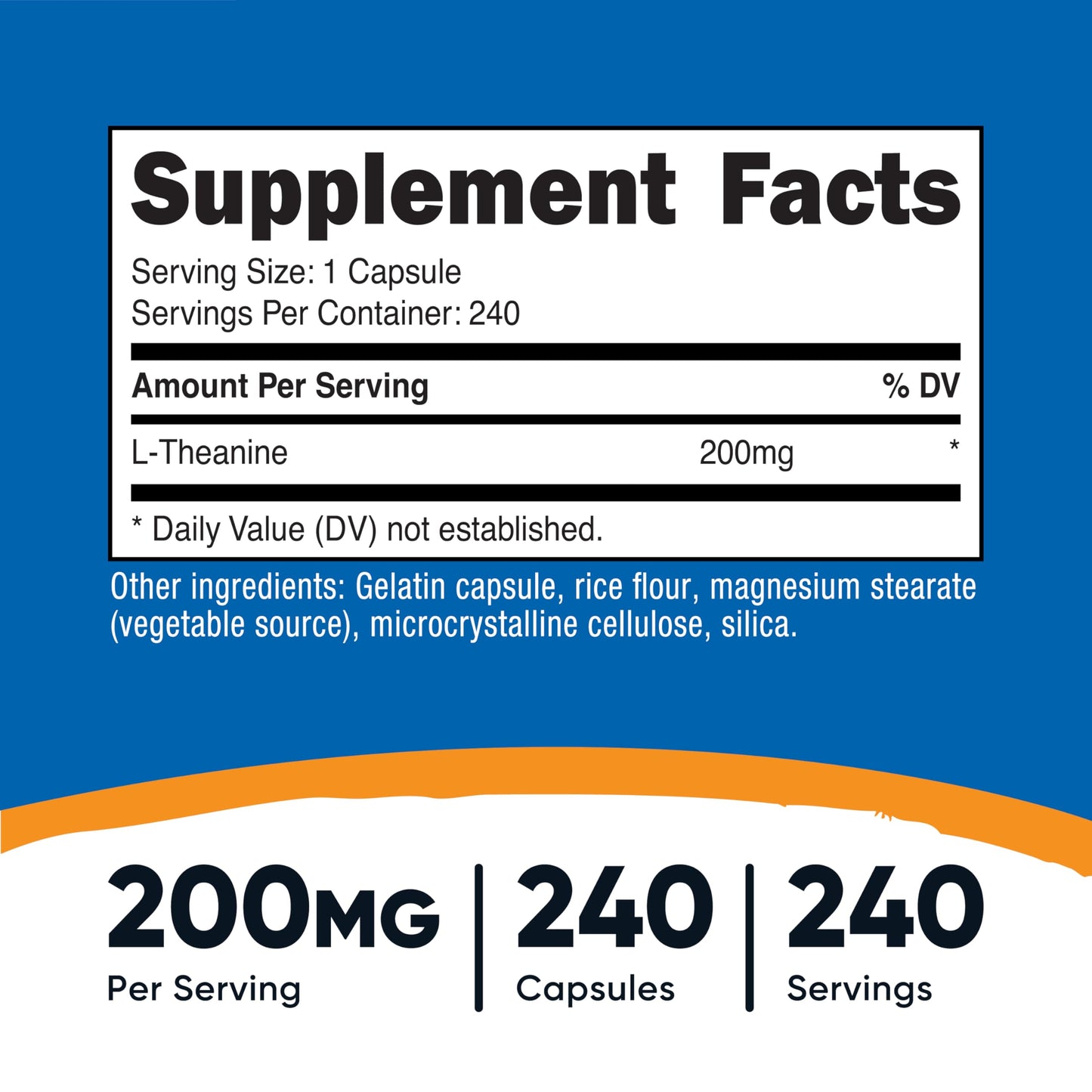 Nutricost L-Theanine 200mg, 240 Capsules