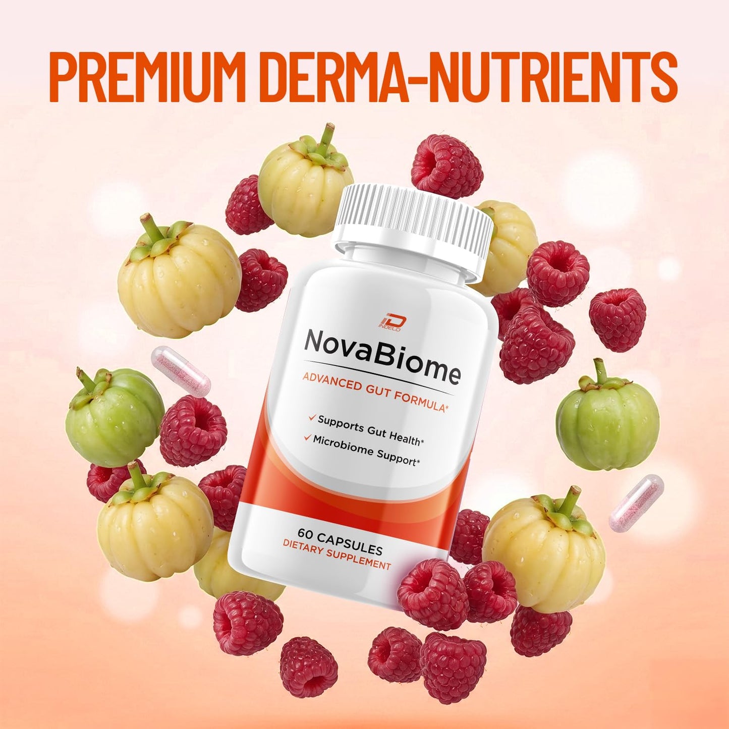 Indelo NovaBiome Capsules Advanced Formula Extra Strength Digestive Support Gut Wellness, 120 Capsules